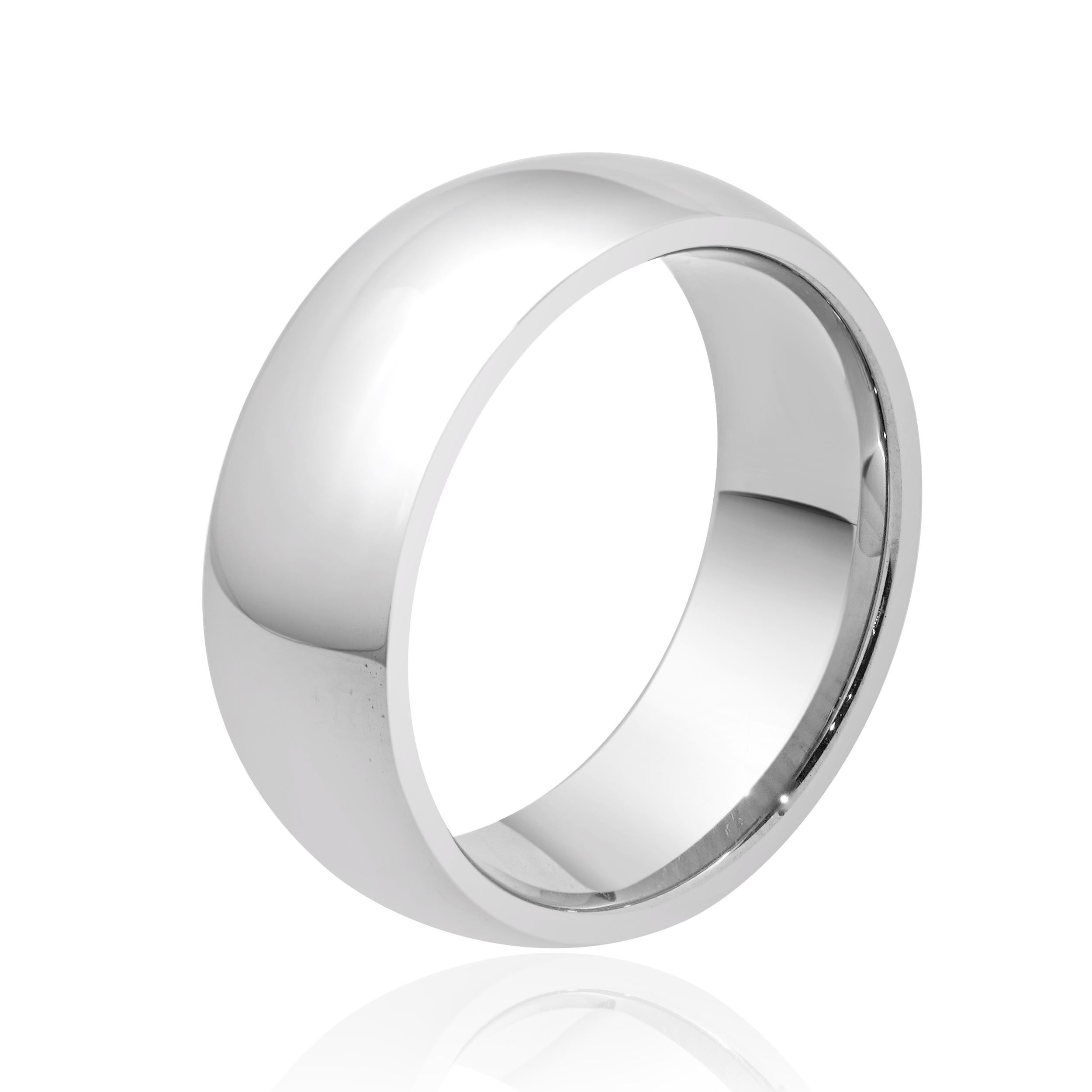Designer: custom 
Material: tungsten
Dimensions: band measures 8mm wide
Size: 9
Weight: 15.20 grams
