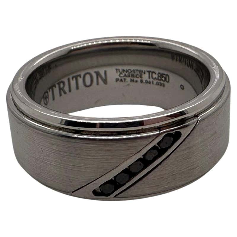 Triton Diamond .50 Carat Tungsten Carbide and Sterling Silver Band Ring ...