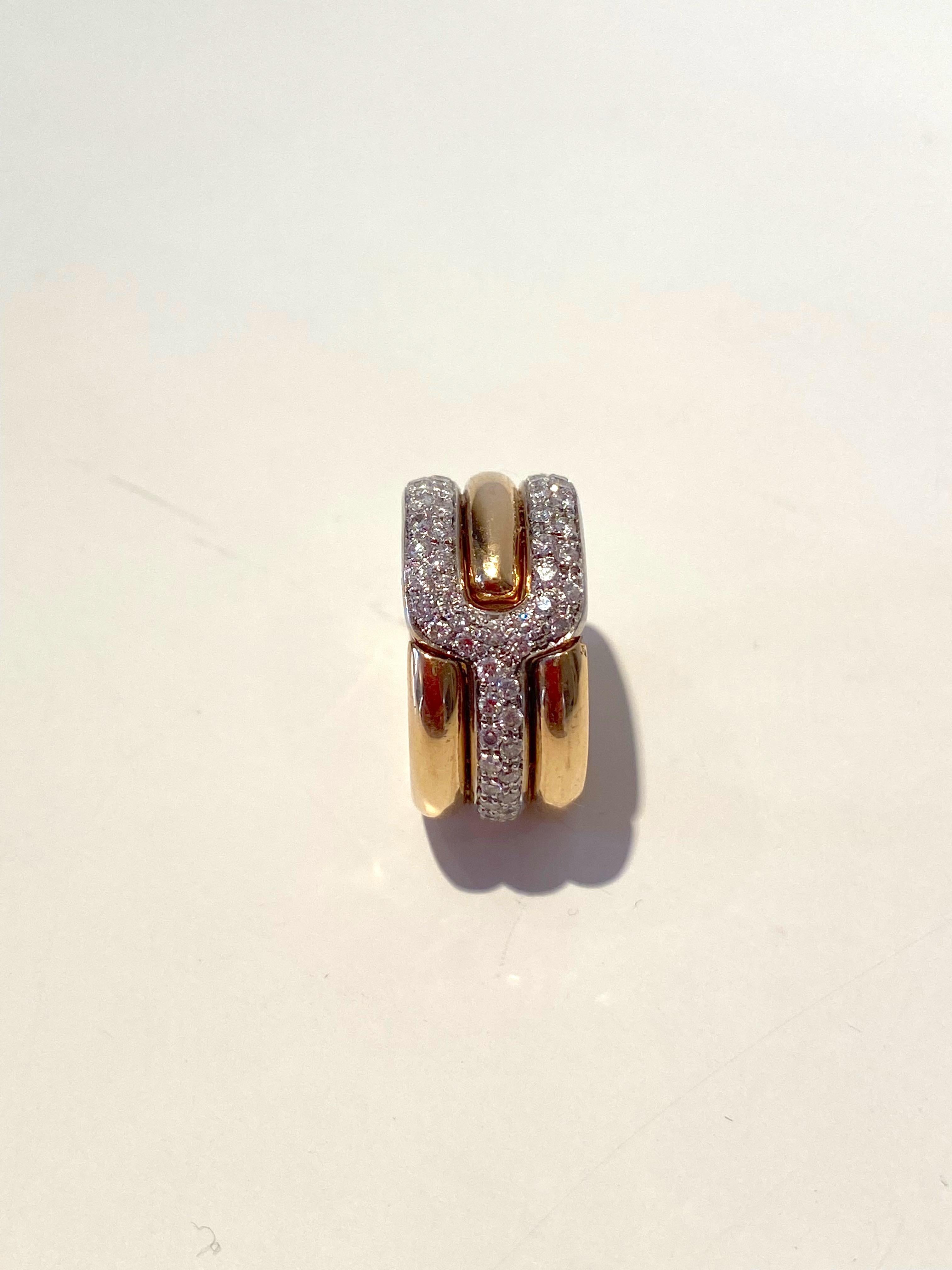 Rossella Ugolini 18 Karat Yellow Gold 0.70 Carat White Diamonds Band Ring For Sale 2