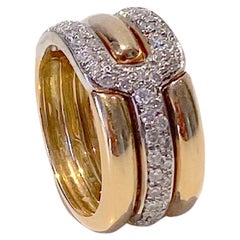 Used Rossella Ugolini 18 Karat Yellow Gold 0.70 Carat White Diamonds Band Ring