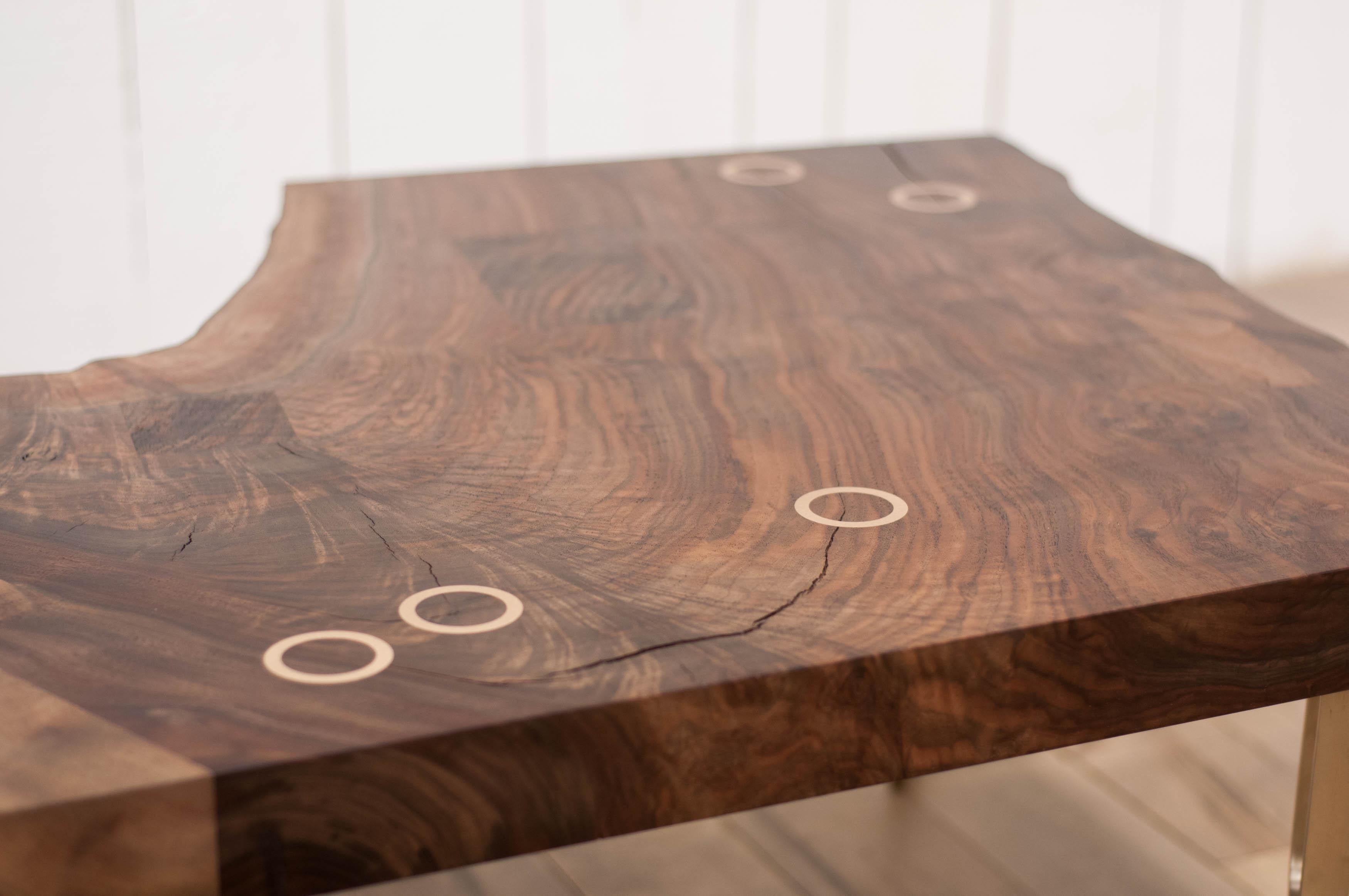 Tuning Fork Coffee Table in Satin Cast Bronze and Claro Walnut 8