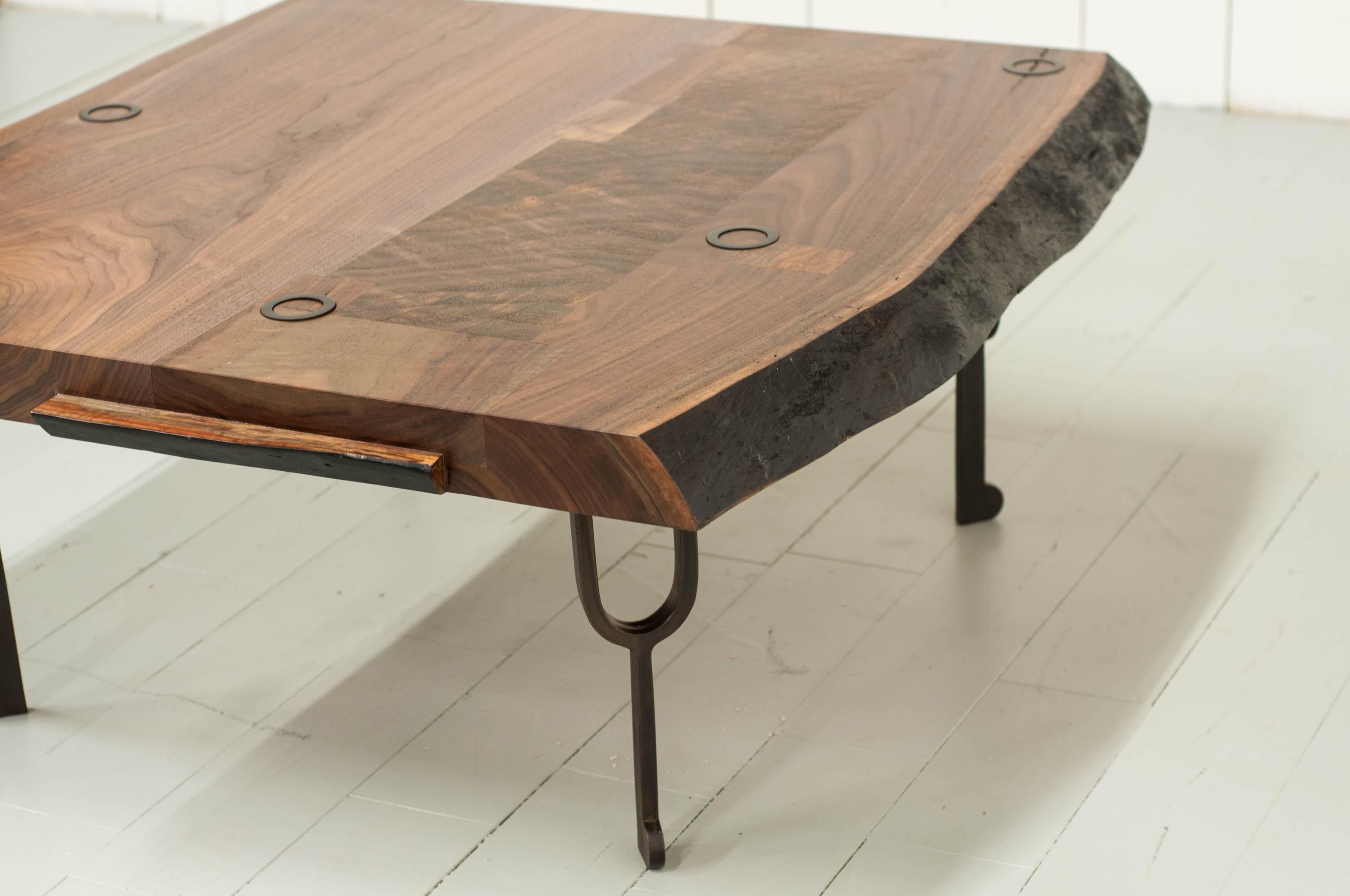 Tuning Fork Table in Walnut and Blackened Cast Bronze 6