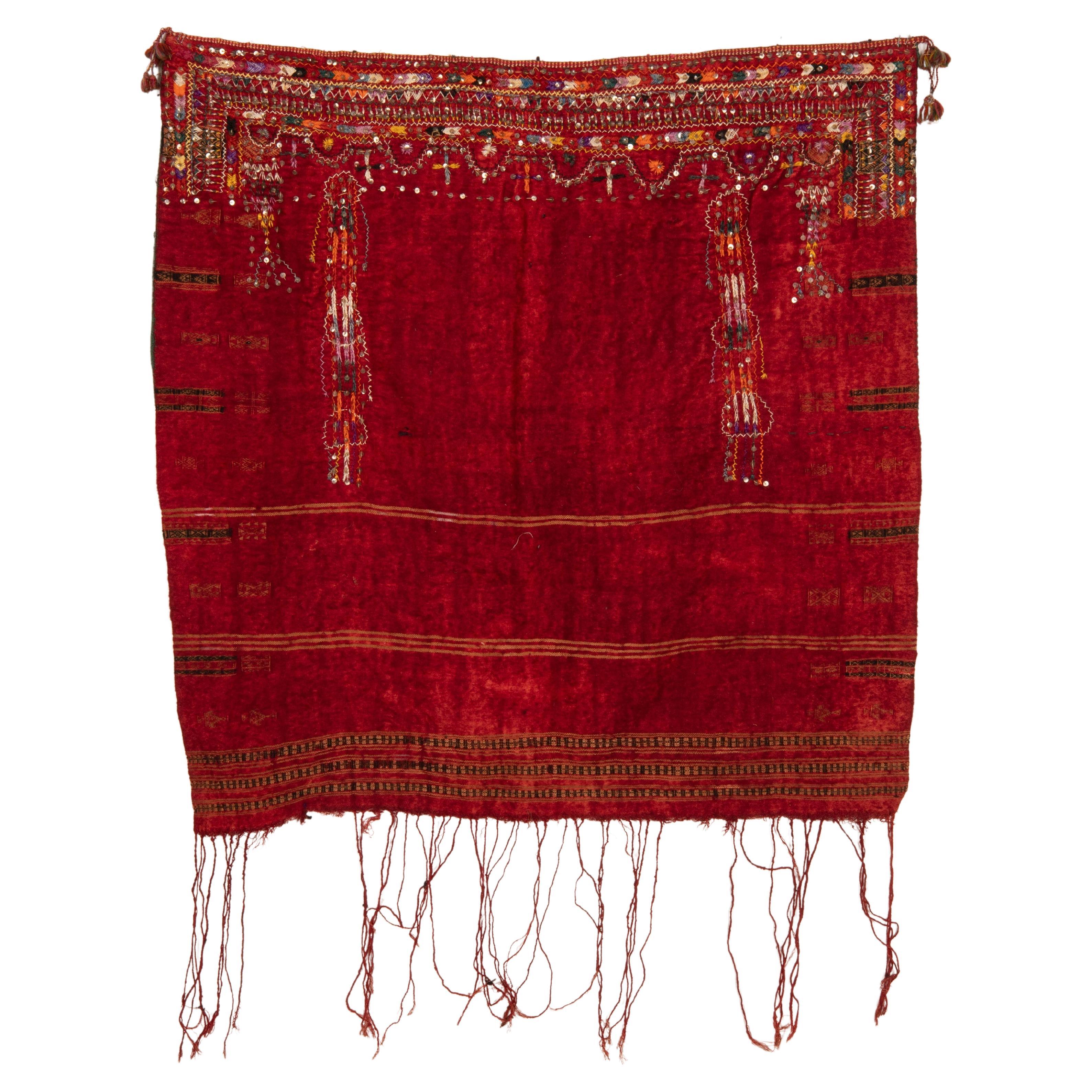 Tunisian Wool Wedding Shawl, Early 20th C. For Sale