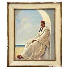 Vintage "Tunisian Young Man" and "Villa Sébastian", Two Woodruff paintings