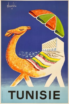TUNISIE Original Vintage MCM Tunisia Africa Travel African Tourism Poster