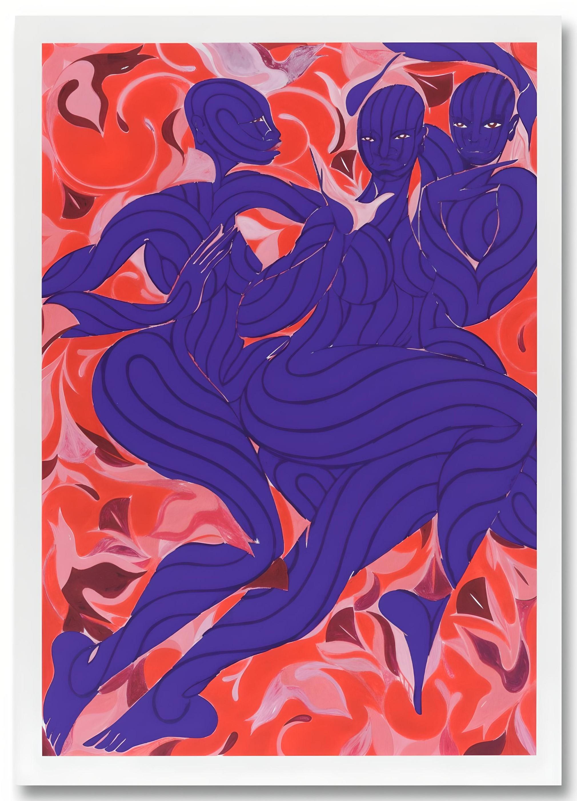 Tunji Adeniyi-Jones  Abstract Print - Violet Dance