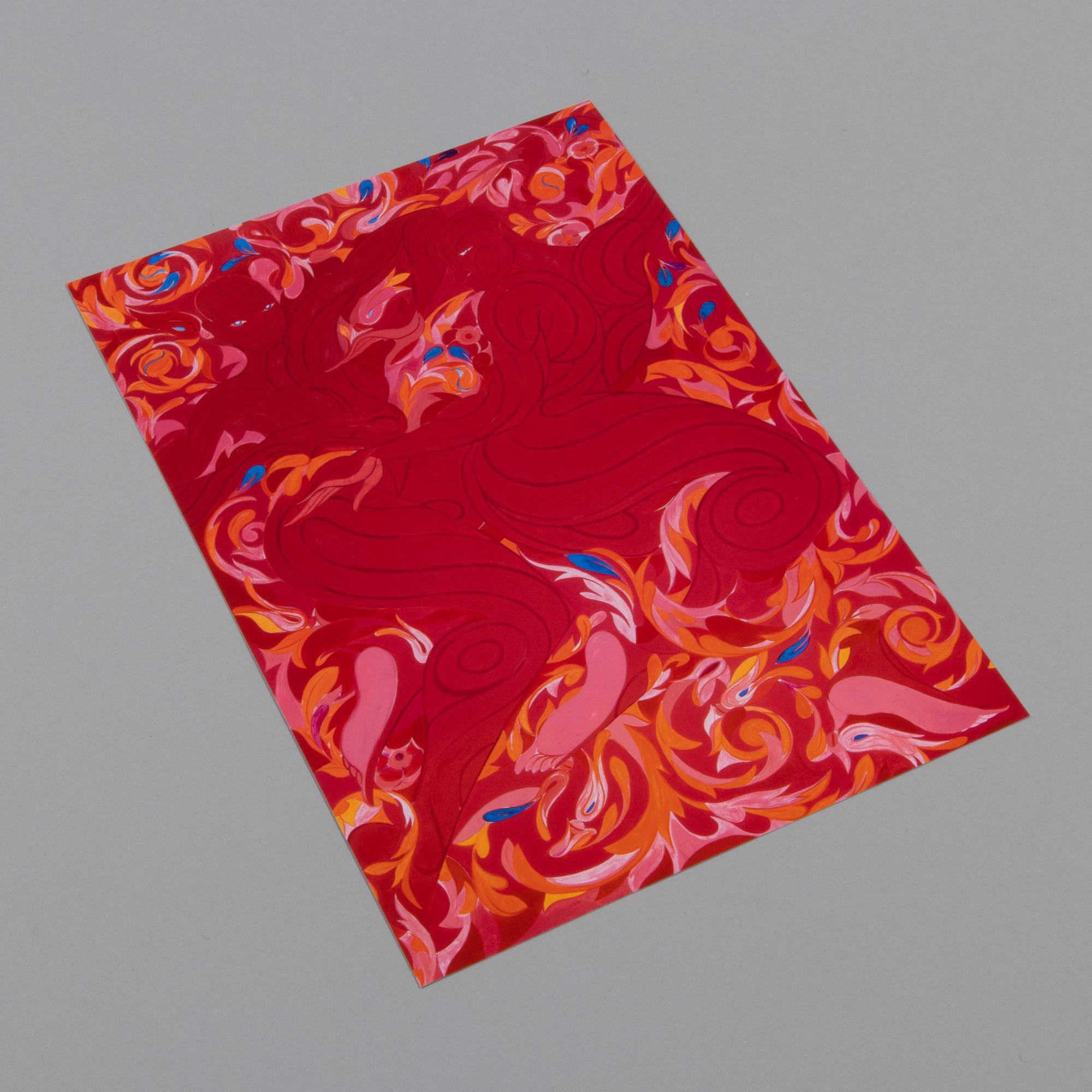 Tunji Adeniyi-Jones, Poetic Feet - Signed Print, Edition of 25 - Red Figurative Print by Tunji Adiyi-Jones