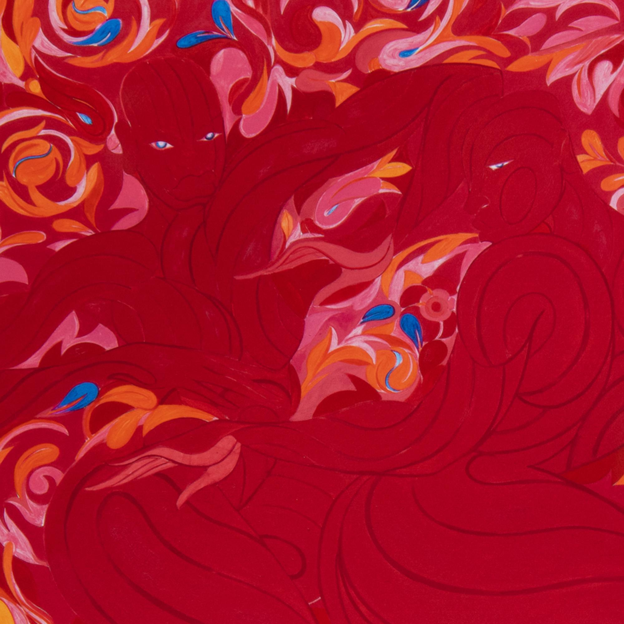 Tunji Adeniyi-Jones, Poetic Feet - Stampa firmata, edizione di 25 esemplari - Figurative Print Rosso di Tunji Adiyi-Jones