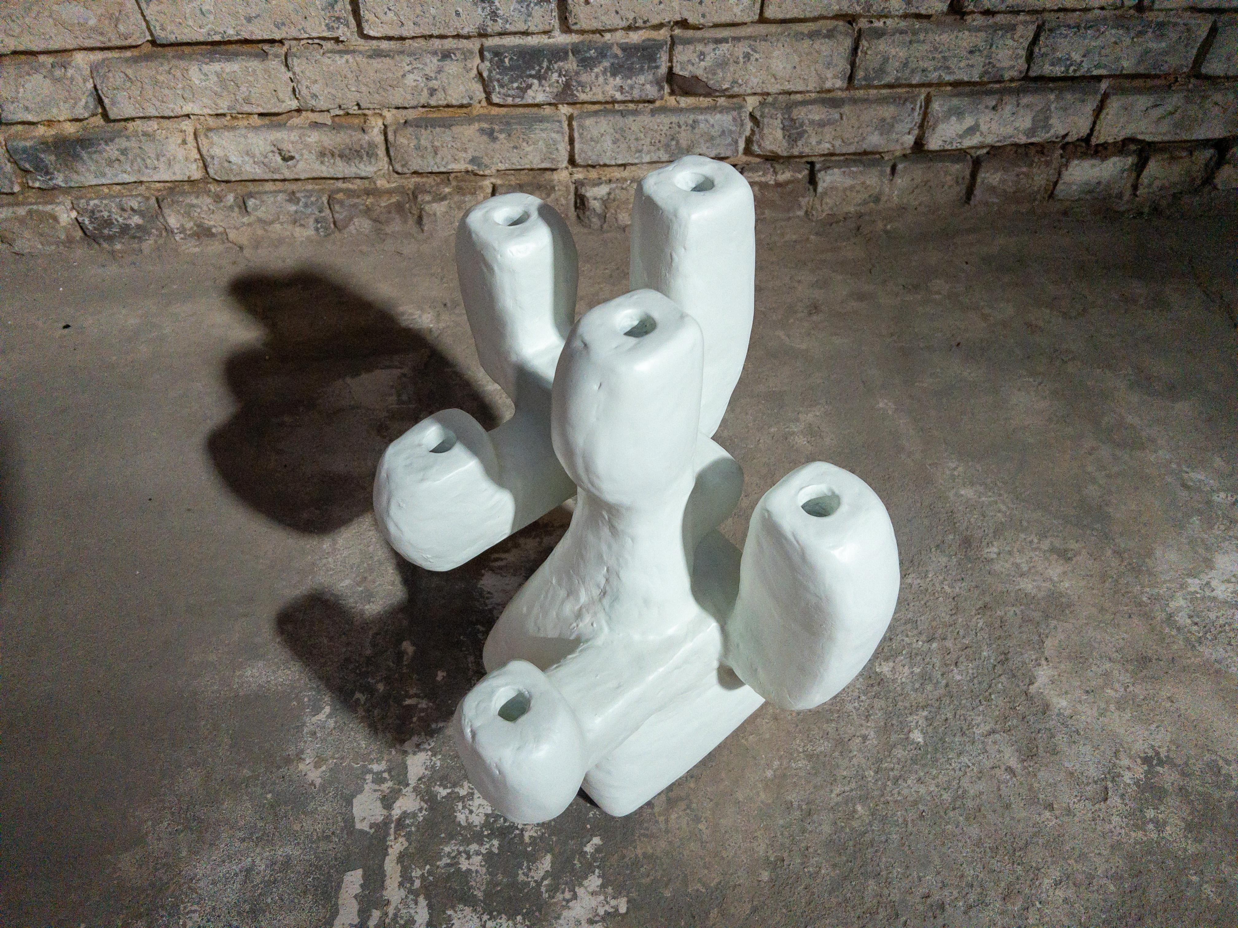 Post-Modern Tunnel Candelabra in Gypsum & Fiberglass by Brent Warr Studios For Sale