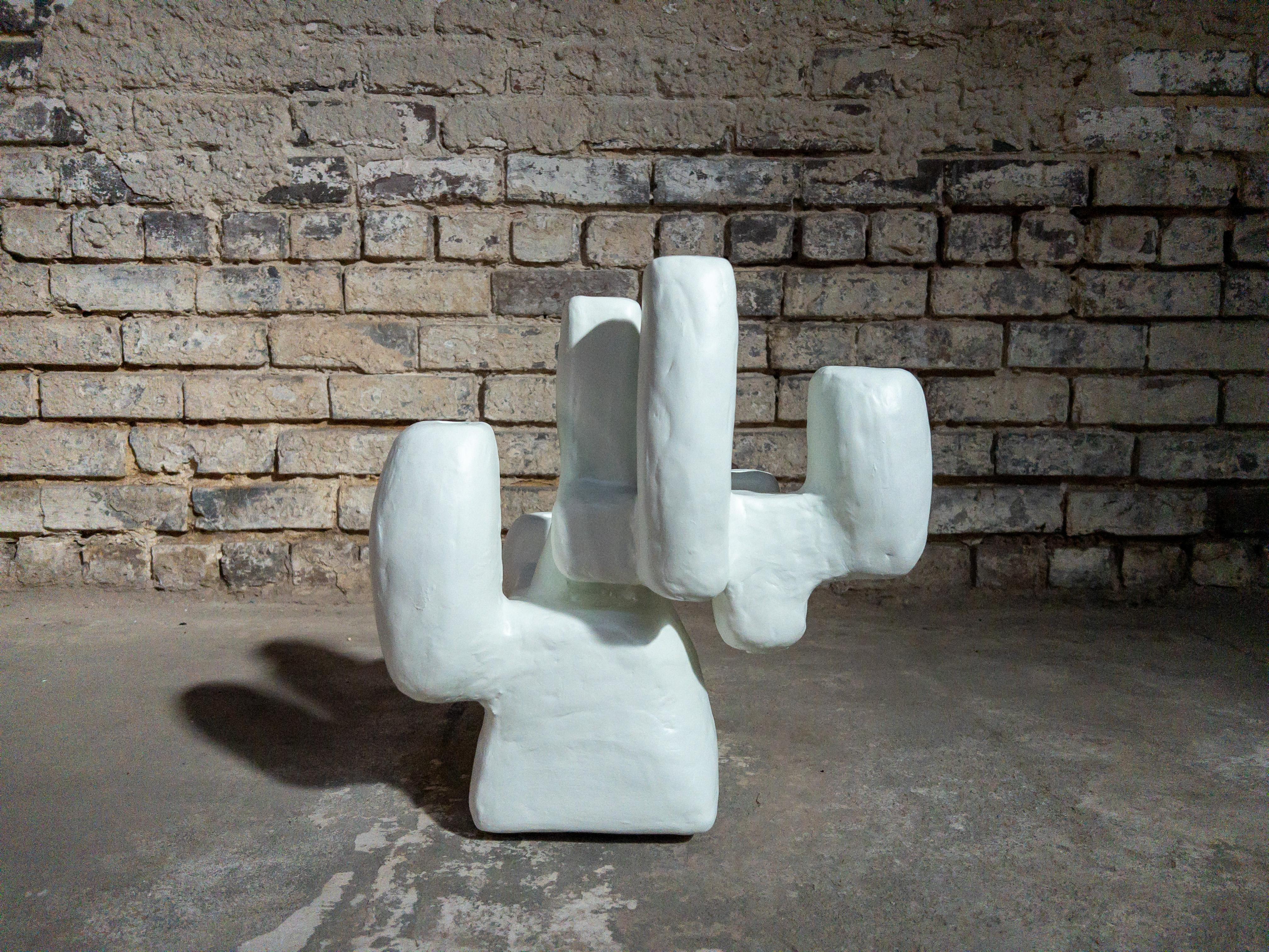 Hand-Crafted Tunnel Candelabra in Gypsum & Fiberglass by Brent Warr Studios For Sale
