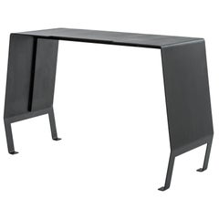 Tunney Desk, Folded Metal Plate Steel with Matte, Blackened Finish