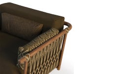 Chaise longue d'extérieur bio en bois et corde