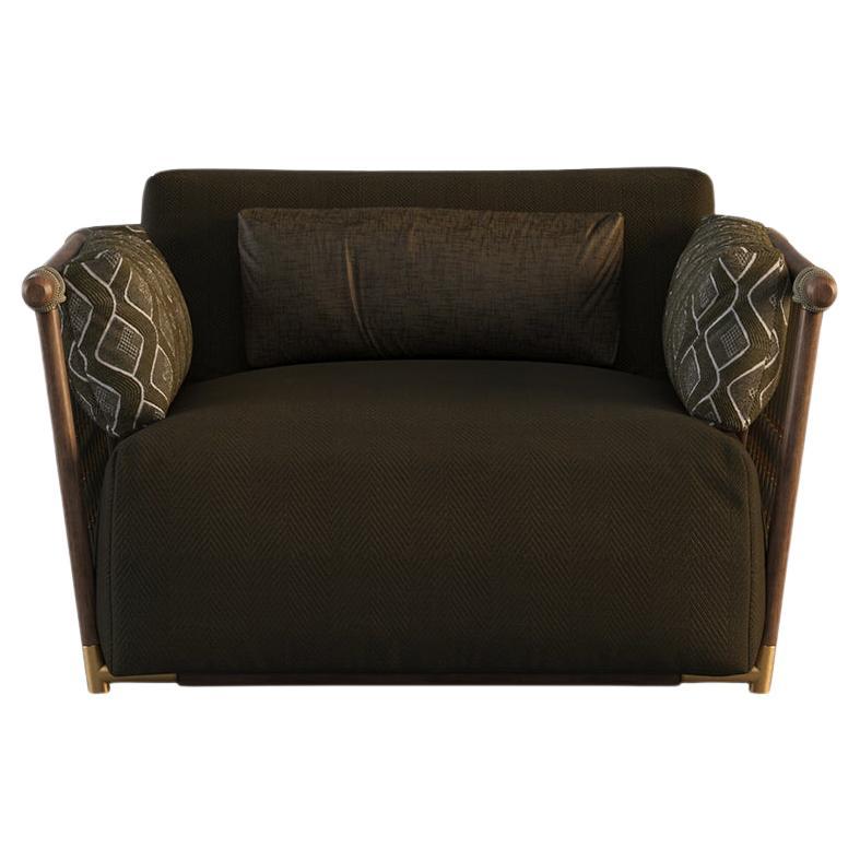 Tupi Armchair by Myface: Modern Iroko Wood & Nautical Rope Design