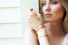 Tura Sugden Handmade Matte Yellow Gold Needle Eye Hinged Cuff Bracelet