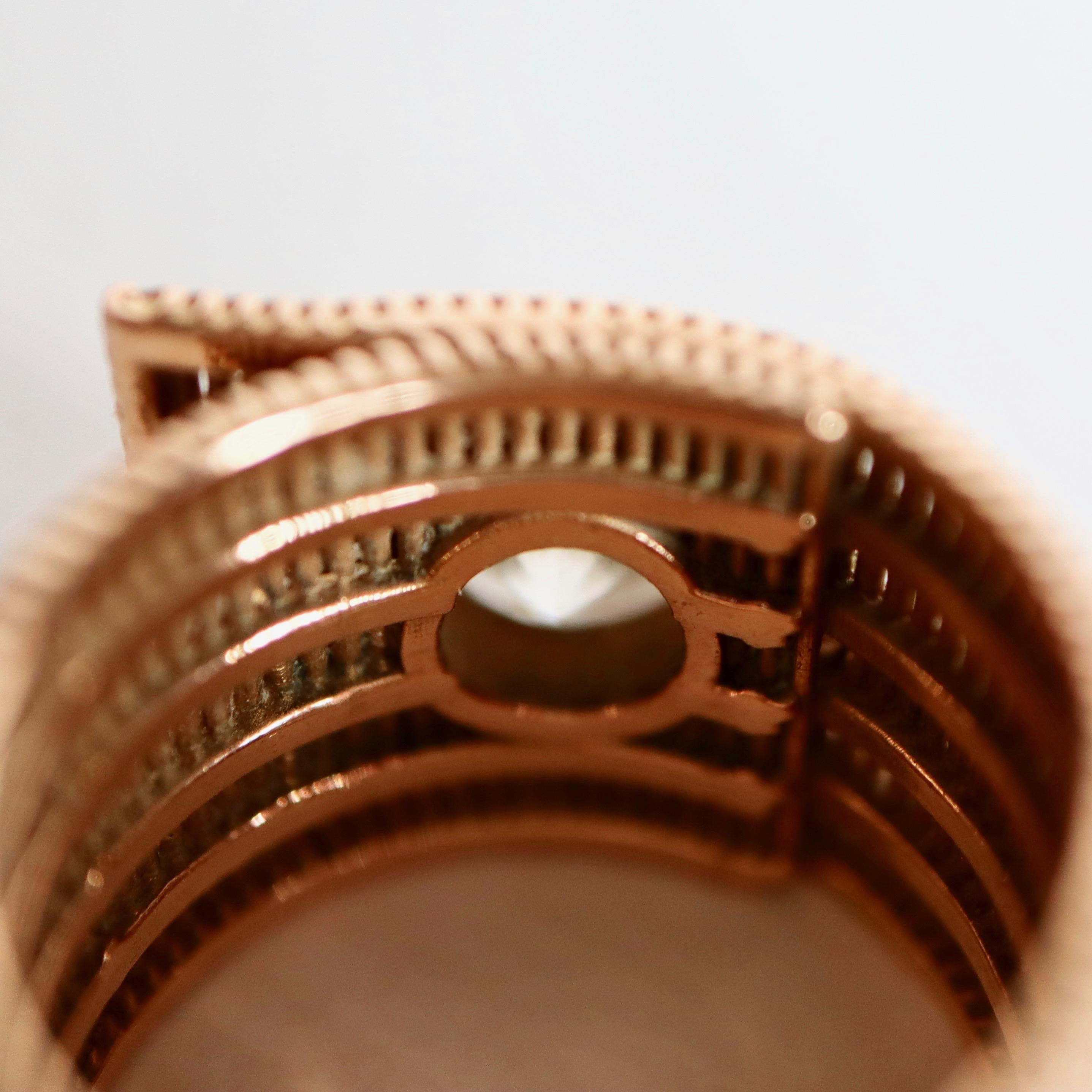 Turban-Ring mit 1,22 Karat Diamant in der Mitte im Angebot 2