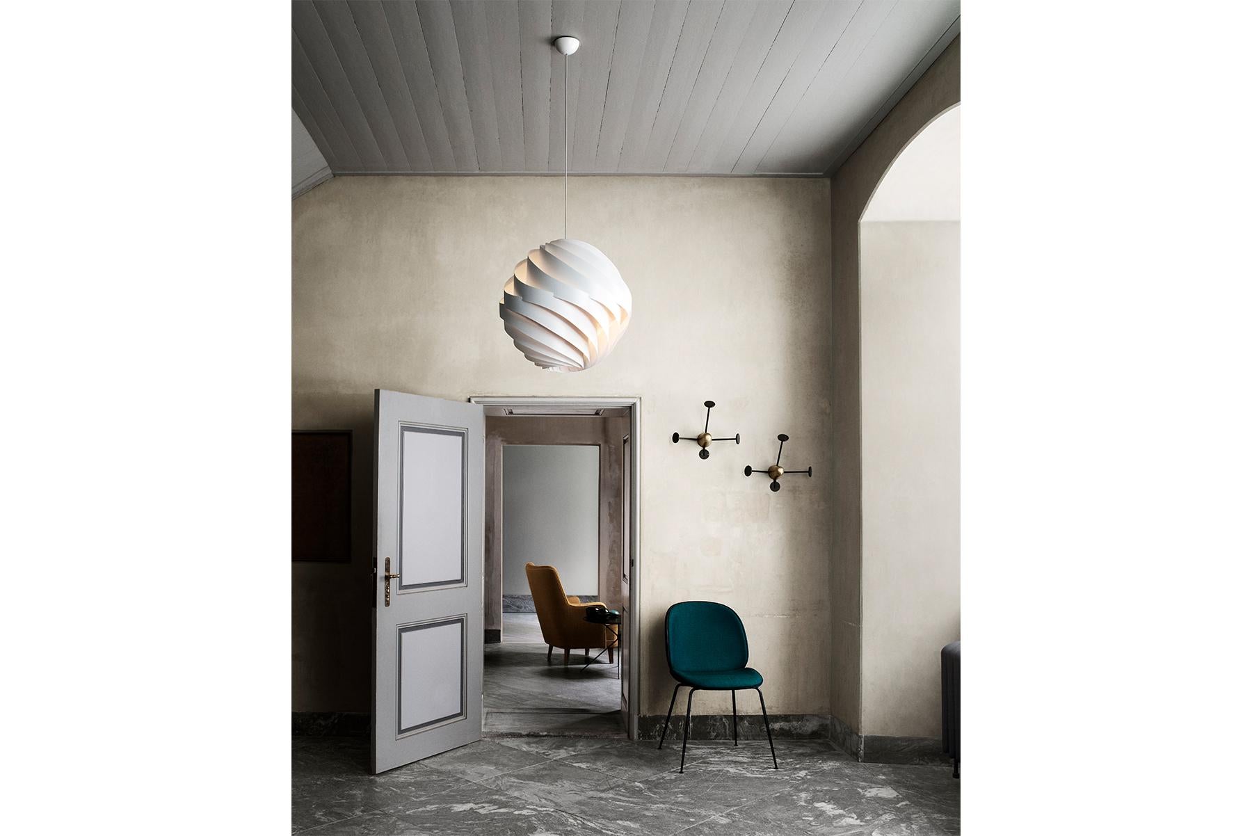 Turbo Pendant Lamp, Large, White, Alabaster White Glossy For Sale 10