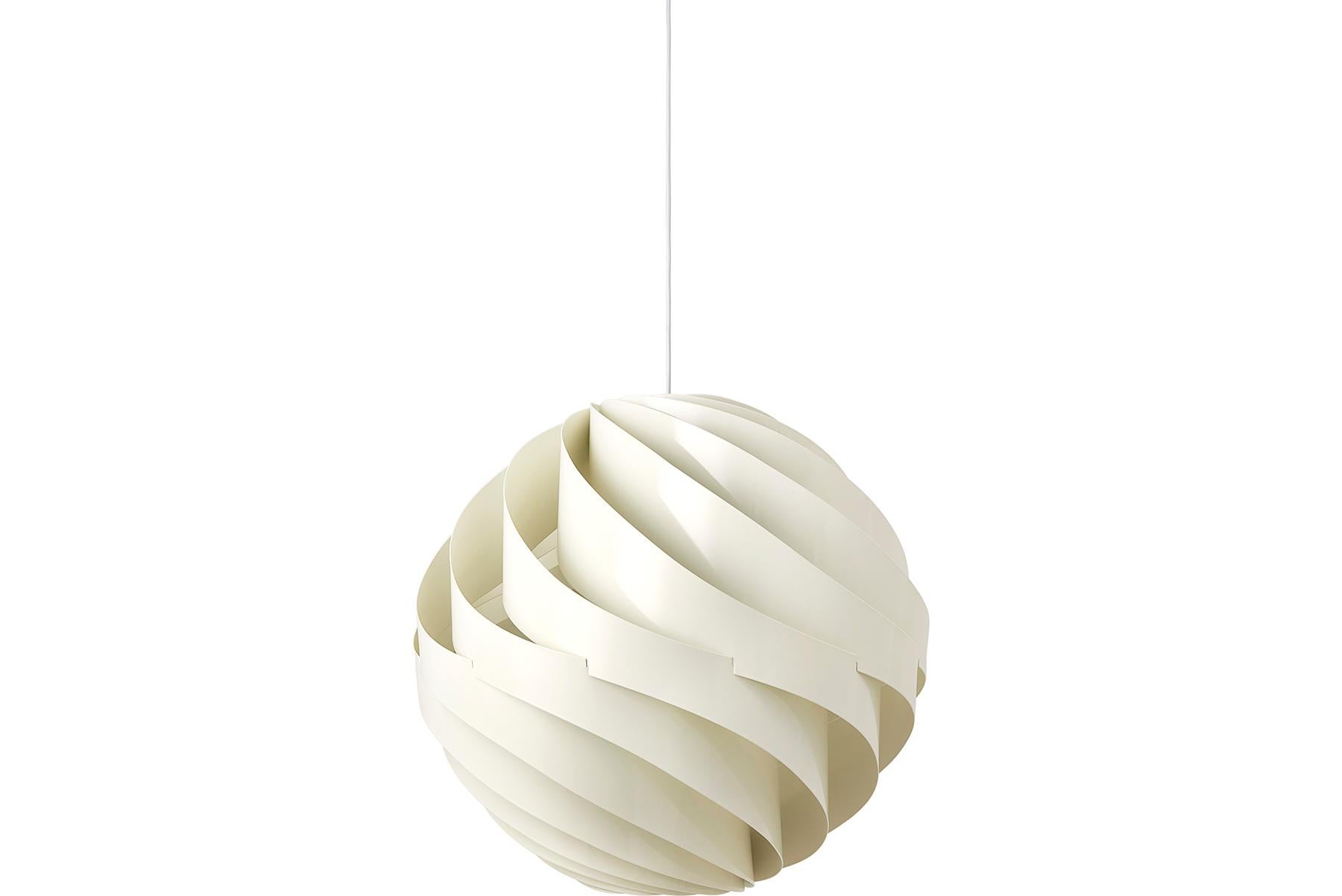 Postmoderne Grande lampe à suspension Turbo blanche, blanc et albâtre brillant en vente