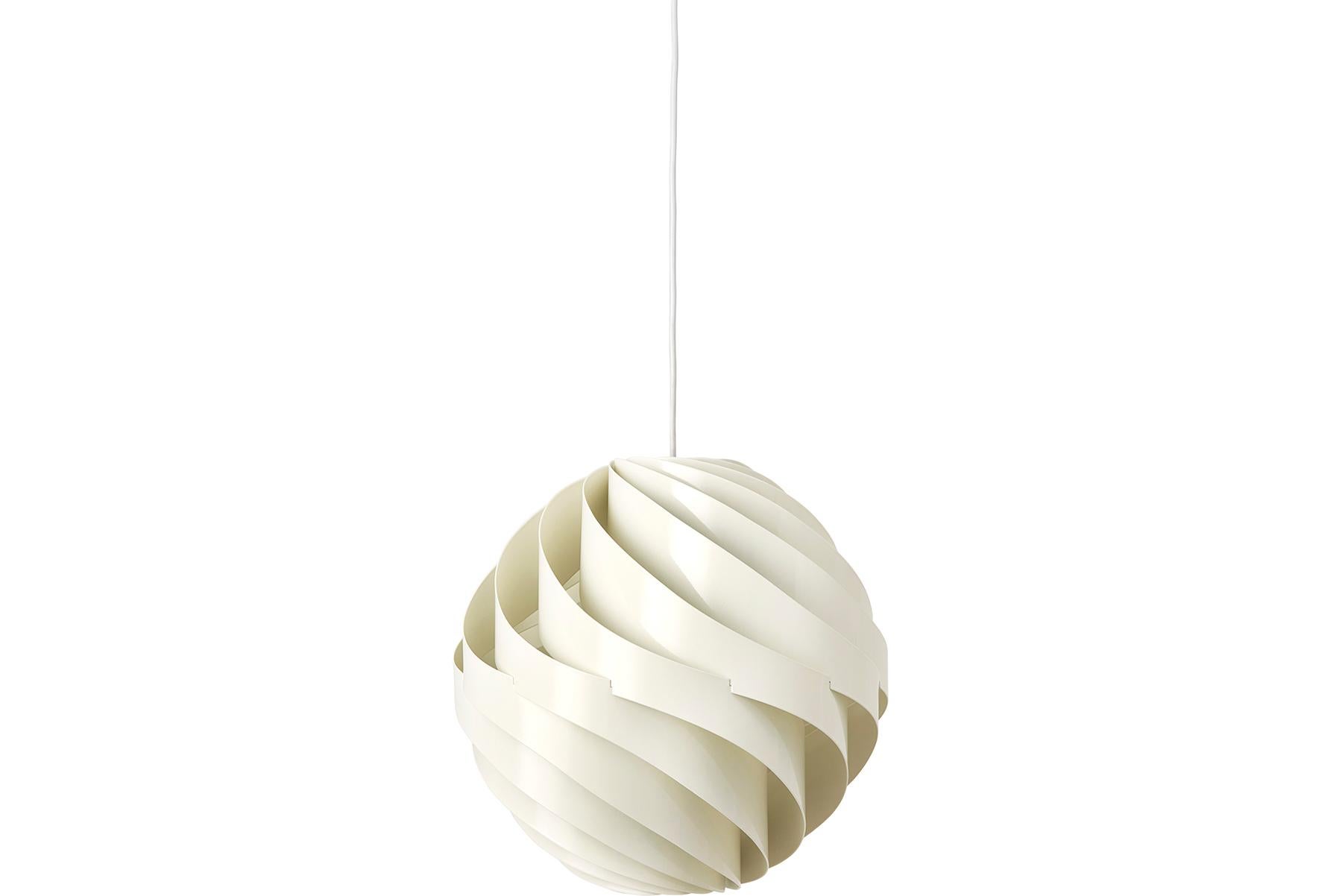 Danish Turbo Pendant Lamp, Large, White, Alabaster White Glossy For Sale