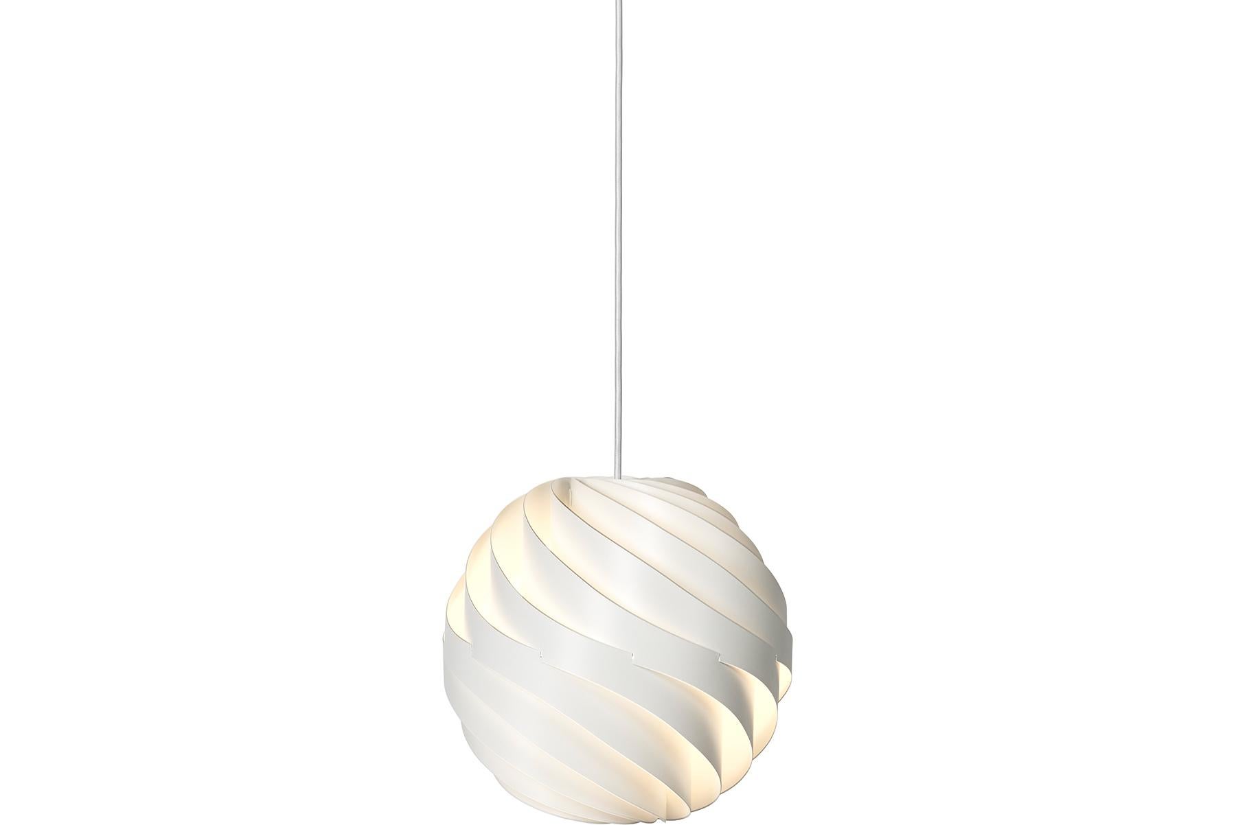 Contemporary Turbo Pendant Lamp, Large, White, Alabaster White Glossy For Sale