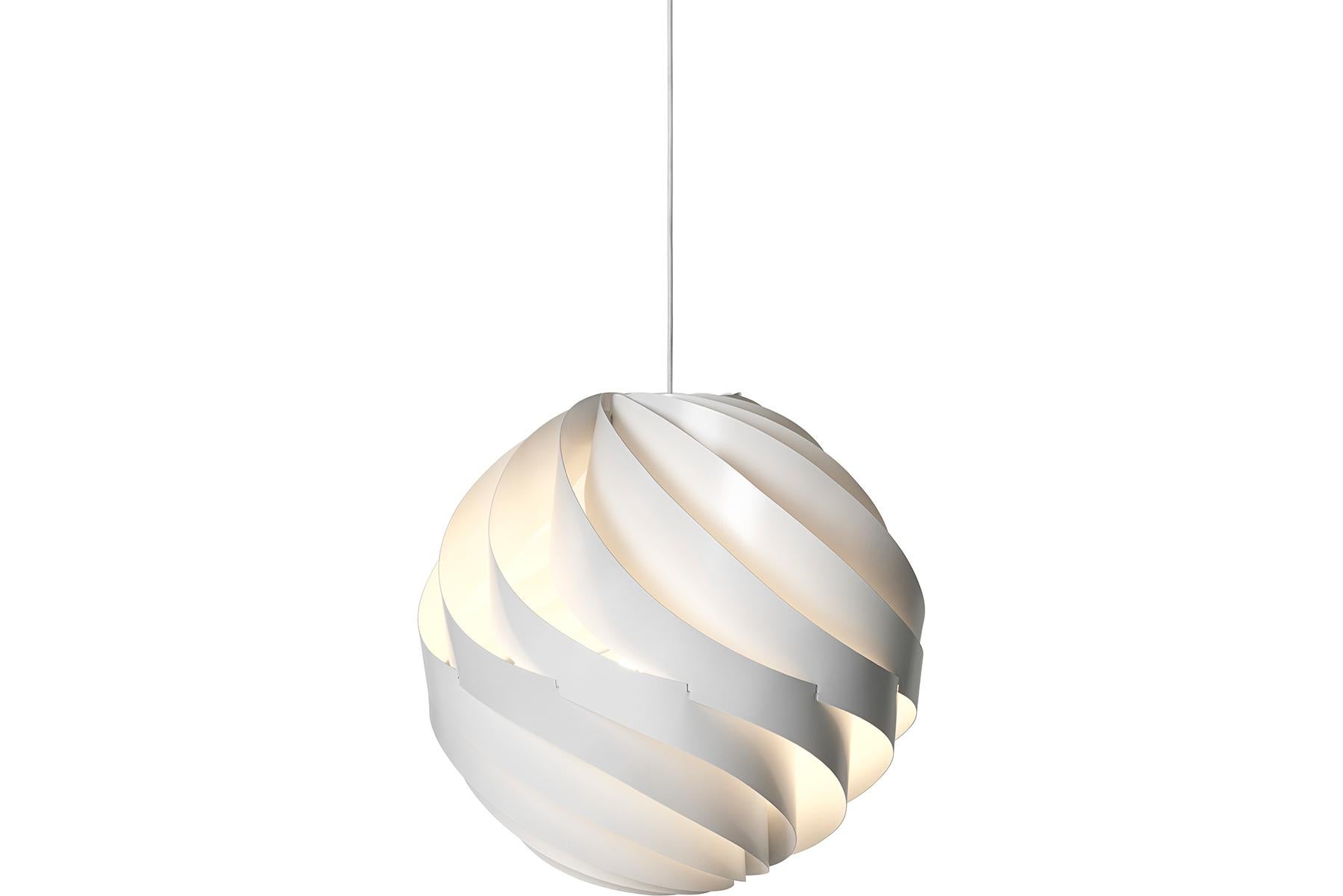 Metal Turbo Pendant Lamp, Large, White, Alabaster White Glossy For Sale