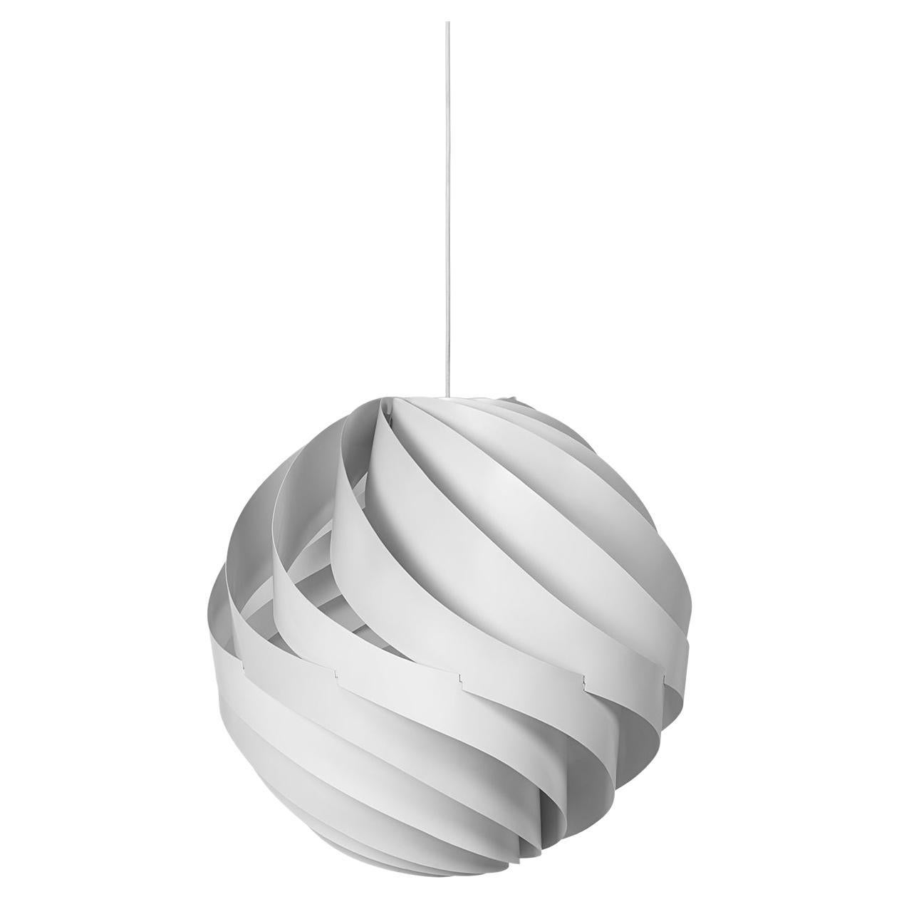 Turbo Pendant Lamp, Large, White, Alabaster White Glossy For Sale
