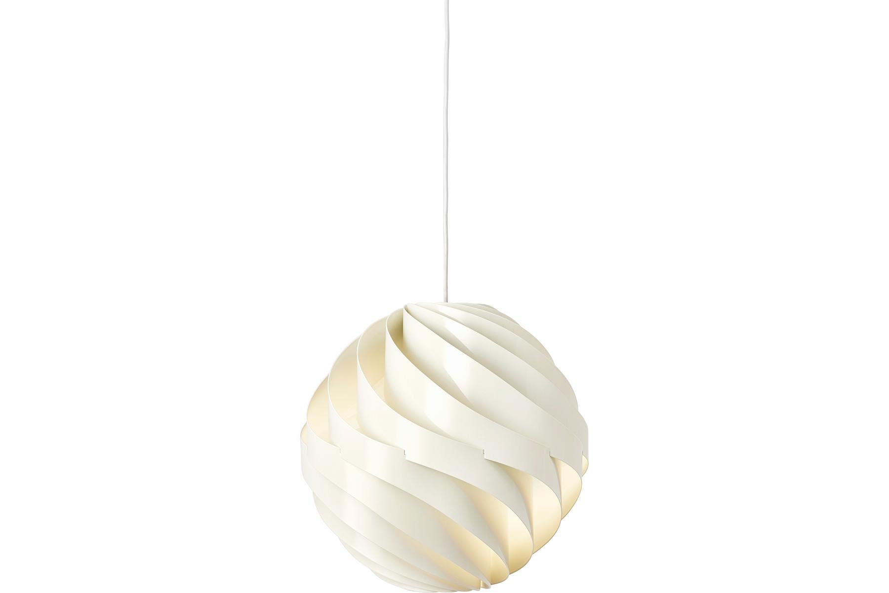 Postmoderne Petite lampe à suspension Turbo, blanc, albâtre blanc brillant en vente