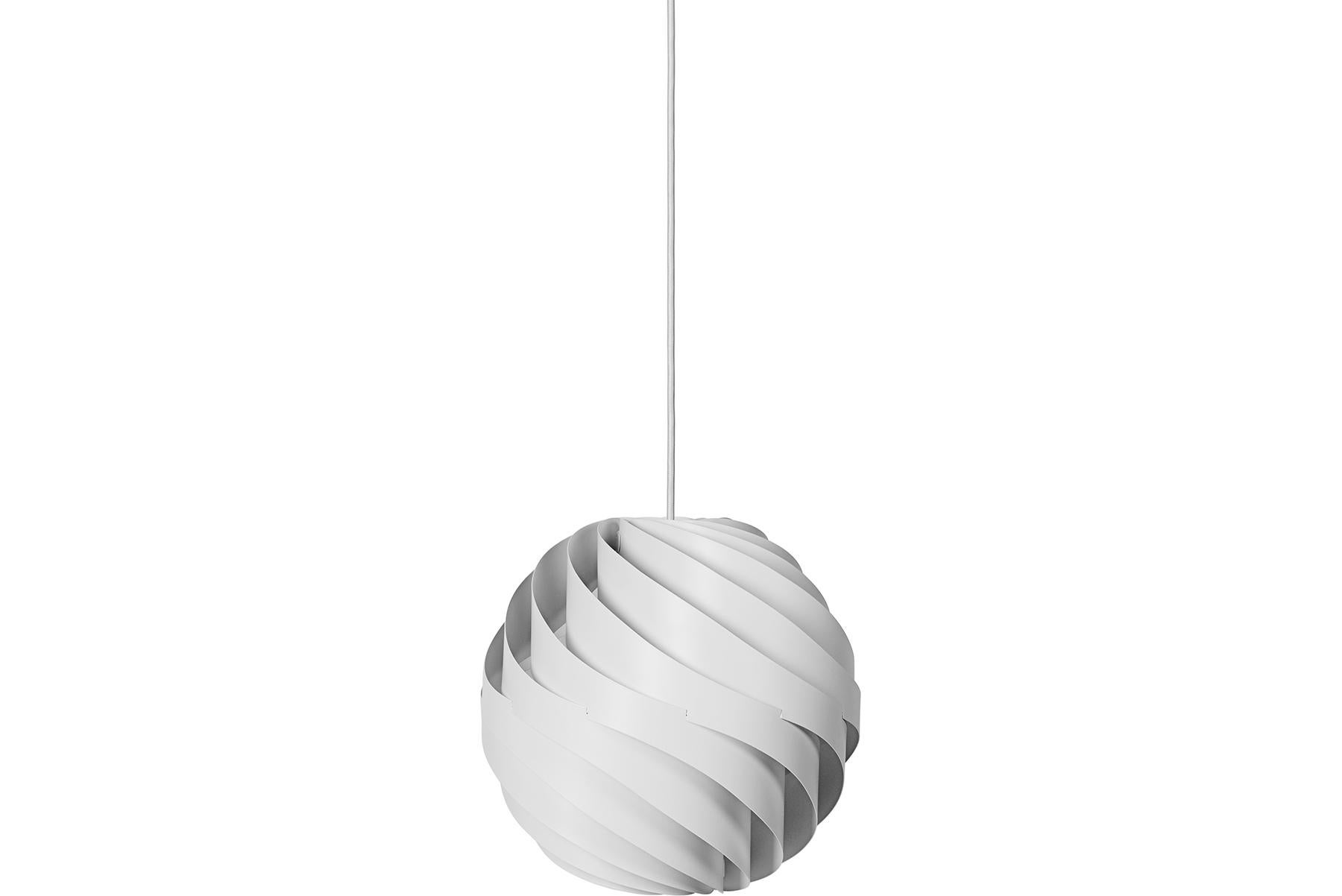 Danish Turbo Pendant Lamp, Small, White, Alabaster White Glossy For Sale