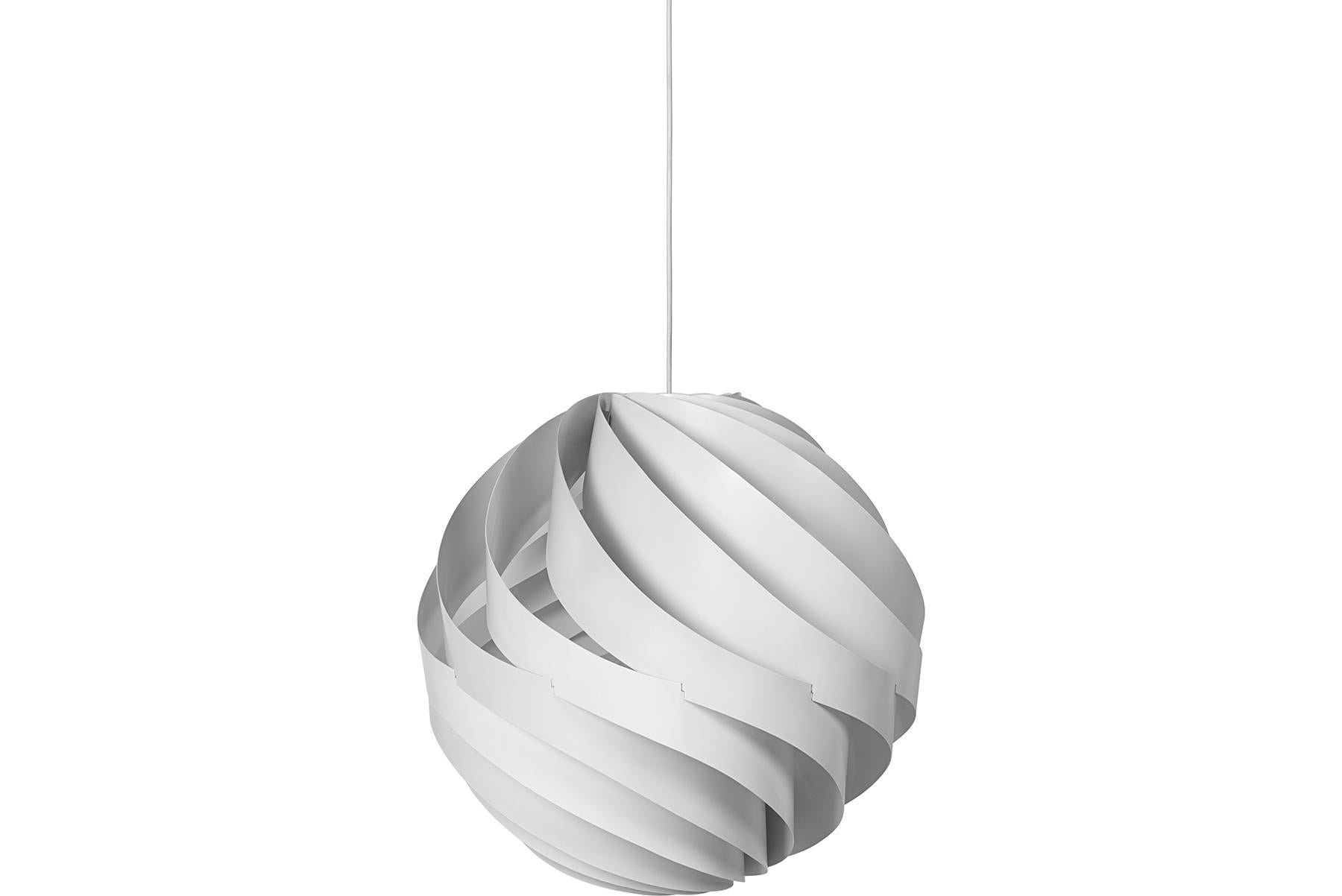 Contemporary Turbo Pendant Lamp, Small, White, Alabaster White Glossy For Sale