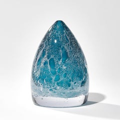 Turbulence in Aqua, A Deep Turquoise Glass Sculpture / Vessel by Anthony Scala