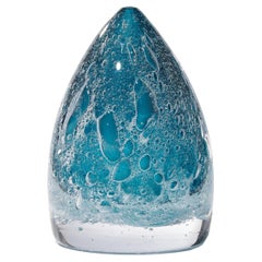 Turbulence in Aqua, A Deep Turquoise Glass Sculpture / Vessel by Anthony Scala