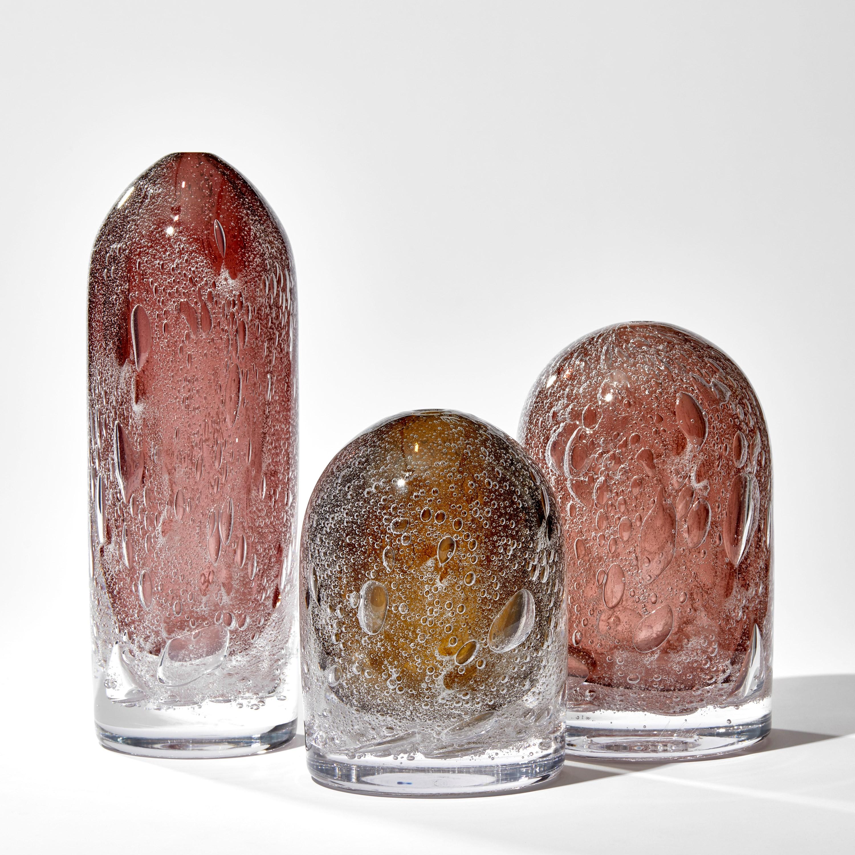 British Turbulence in Aubergine, a Bubbly Glass Sculpture / Vessel by Anthony Scala For Sale