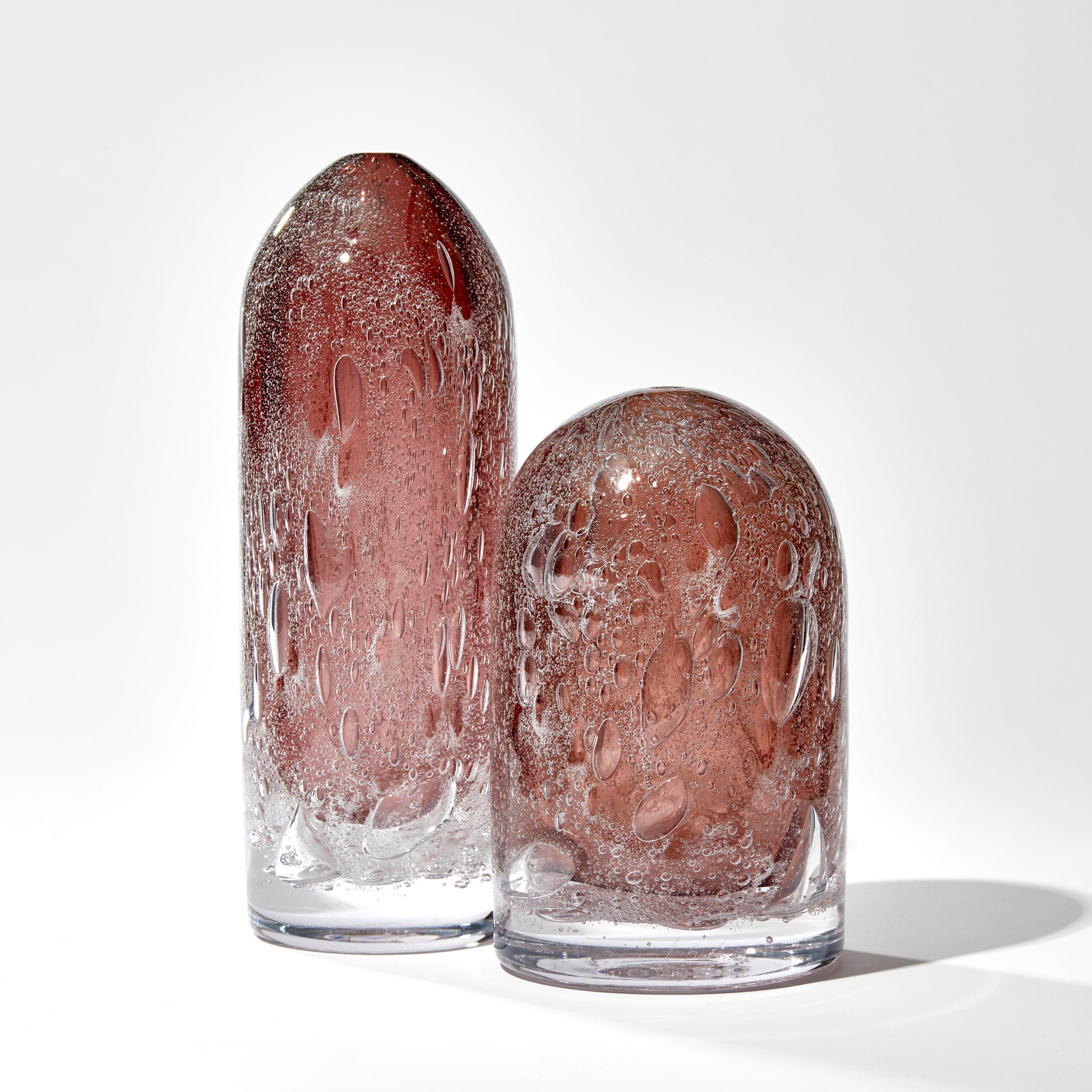 Hand-Crafted Turbulence in Aubergine, a Bubbly Glass Sculpture / Vessel by Anthony Scala For Sale