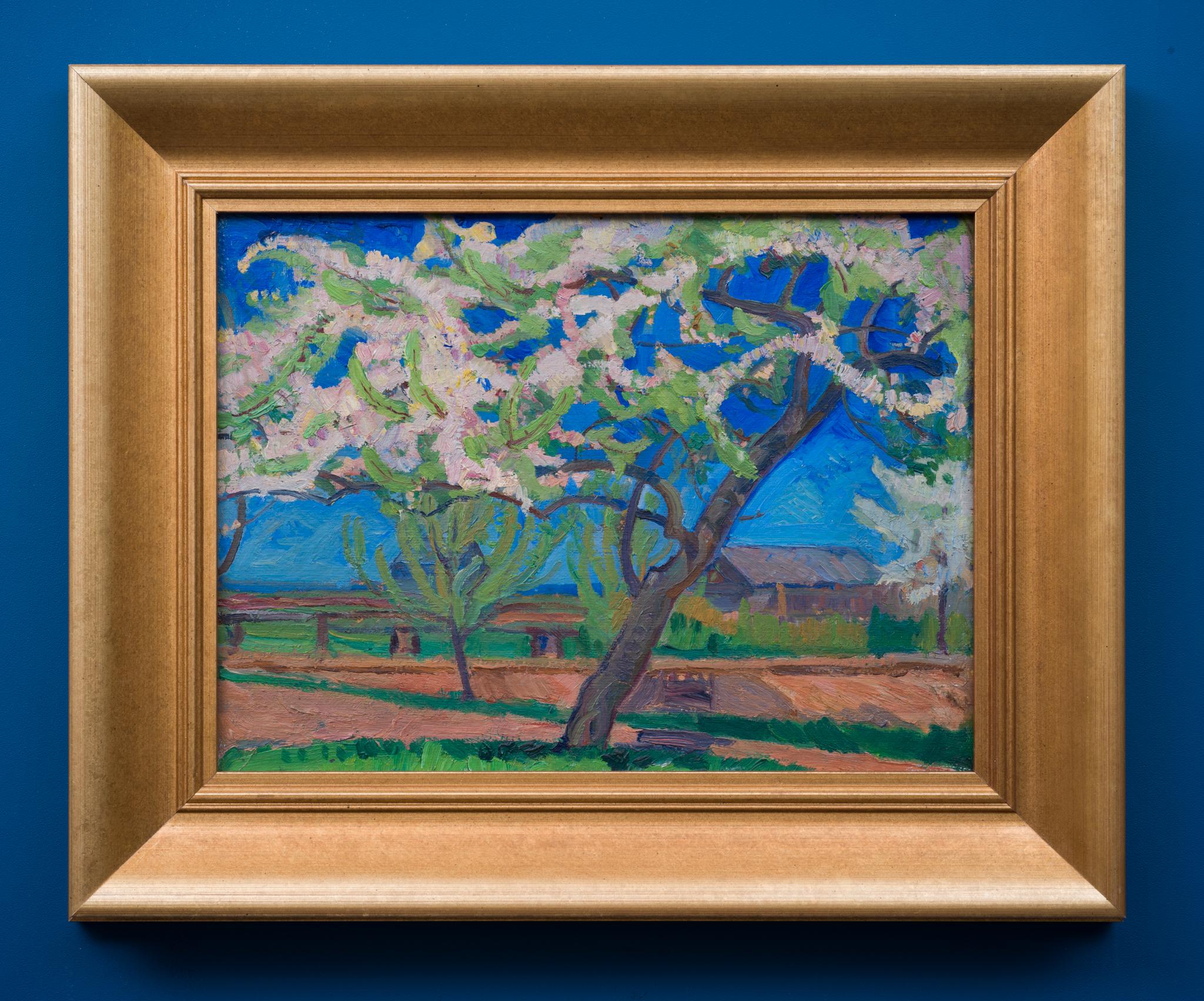 Un frutal en flor, pintura única de doble cara de Ture Ander en venta 1
