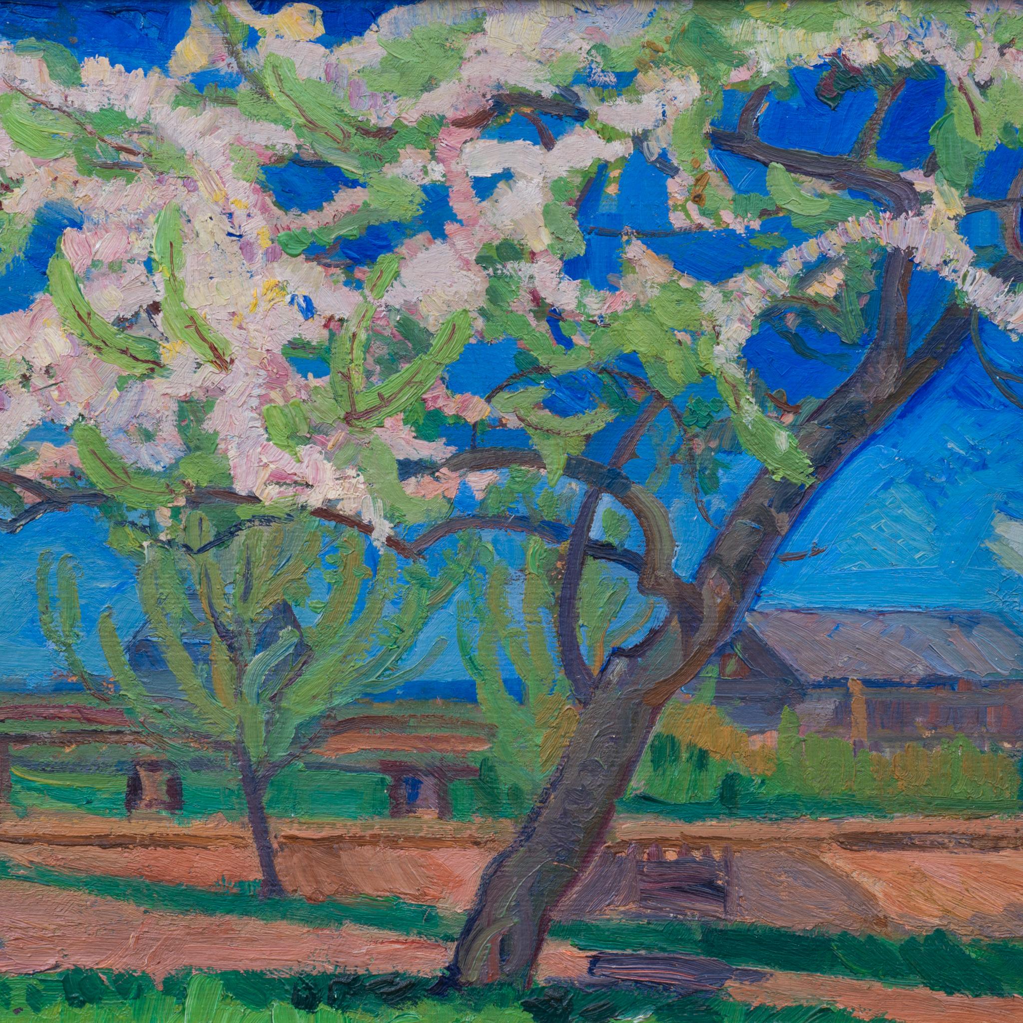 Un frutal en flor, pintura única de doble cara de Ture Ander en venta 2