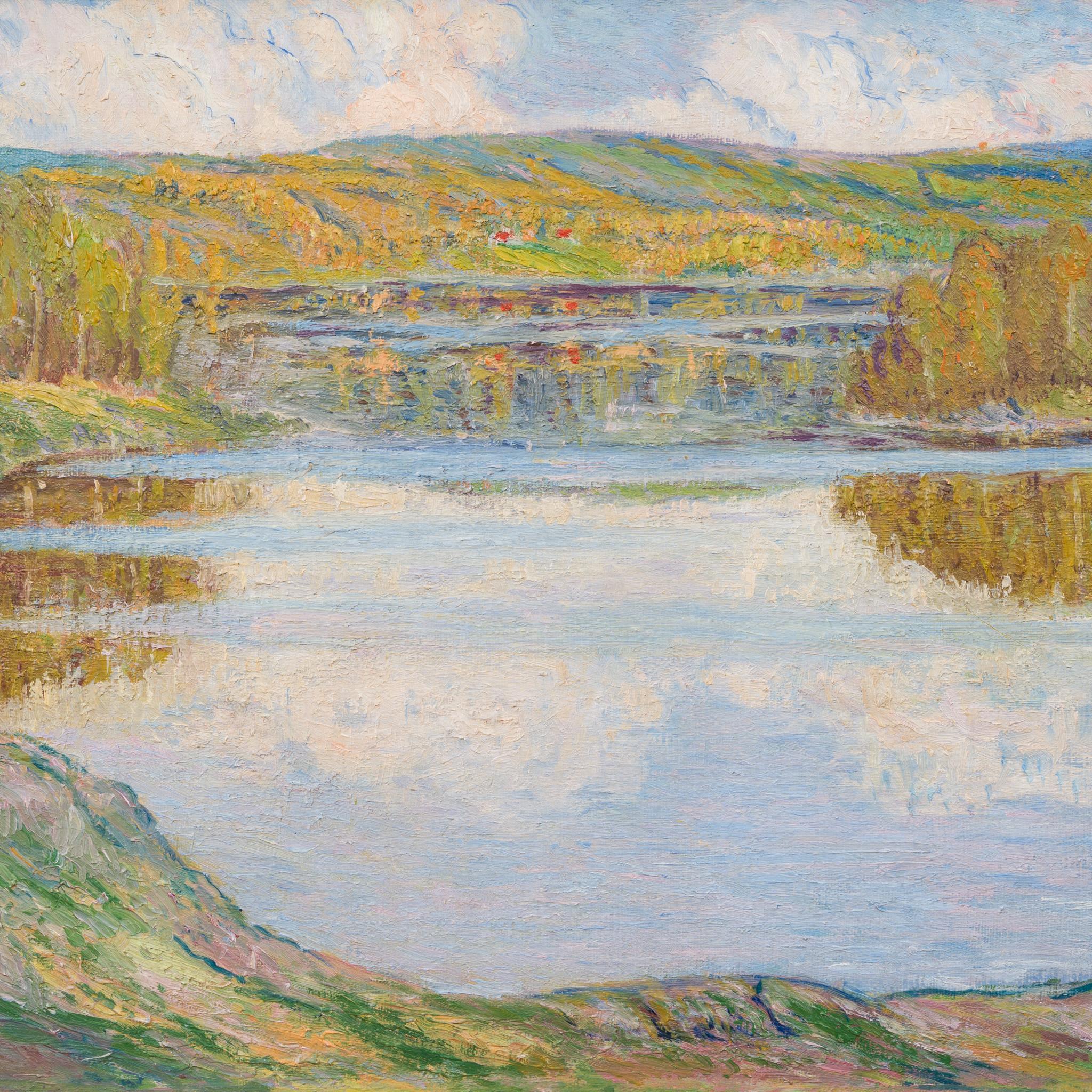 Riflessioni in riva al lago, Värmland dell'artista del Gruppo Racken Ture Ander in vendita 4