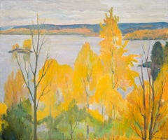 The Racken Group Artist Ture Anders Painting Autumn at Lake Racken, From 1951