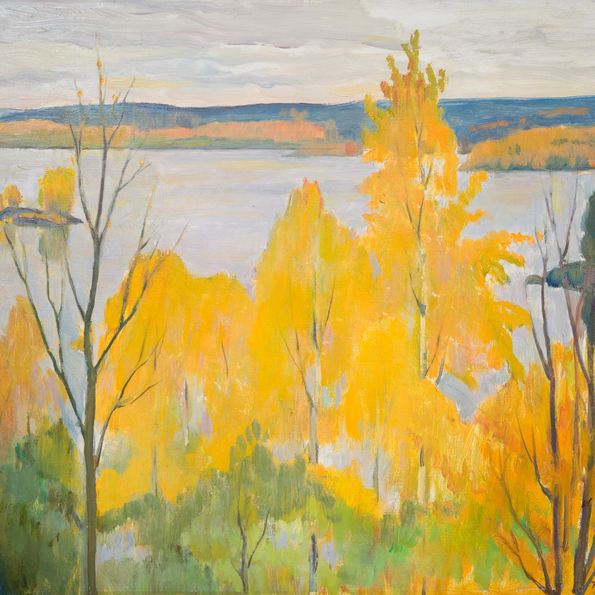 The Racken Group Artist Ture Anders Painting Autumn at Lake Racken, From 1951 For Sale 5