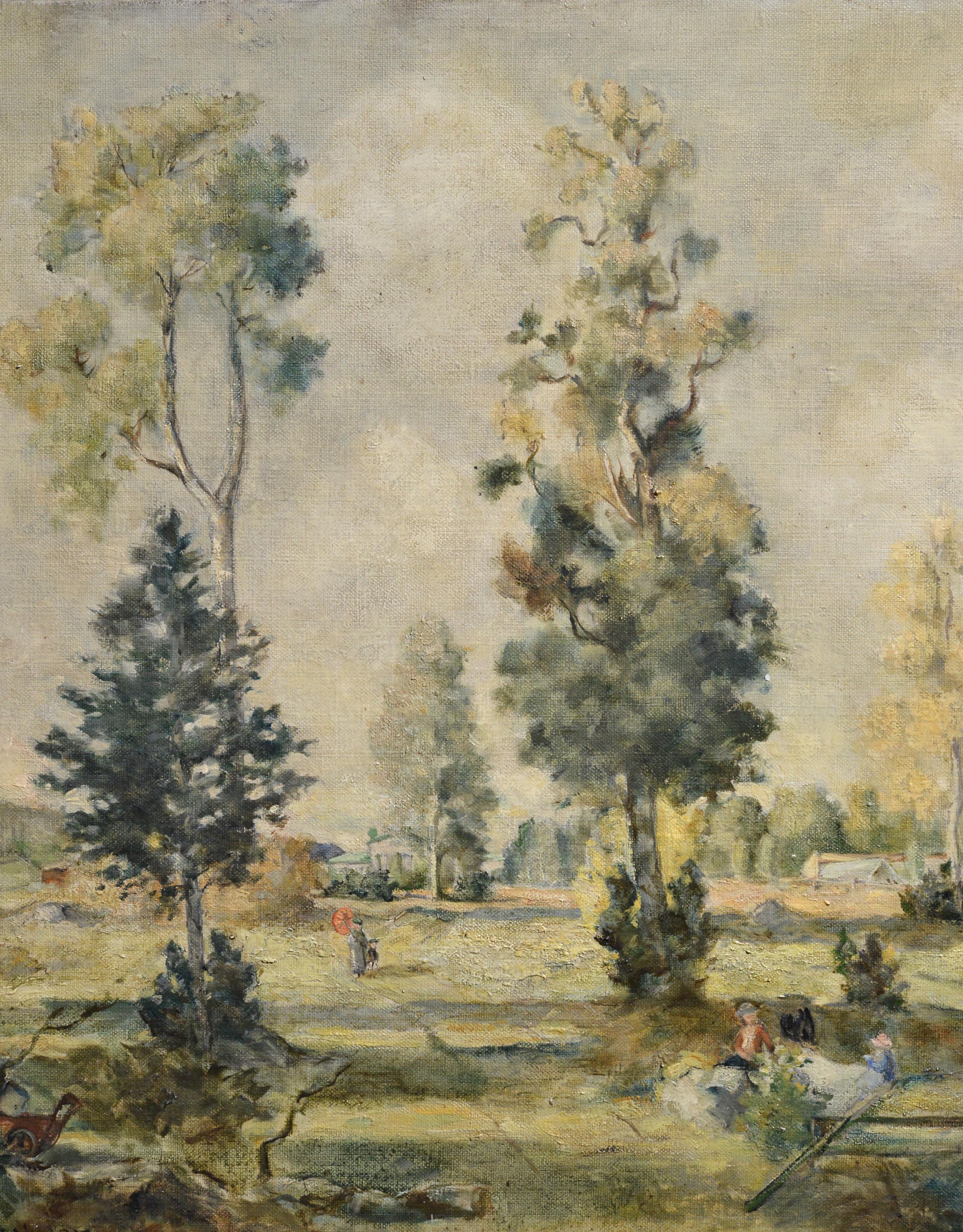 Giornata serena in una villa di campagna Paesaggio 1927 Pittura ad olio di un artista svedese - Painting Impressionismo di Ture Axelsson Bosin