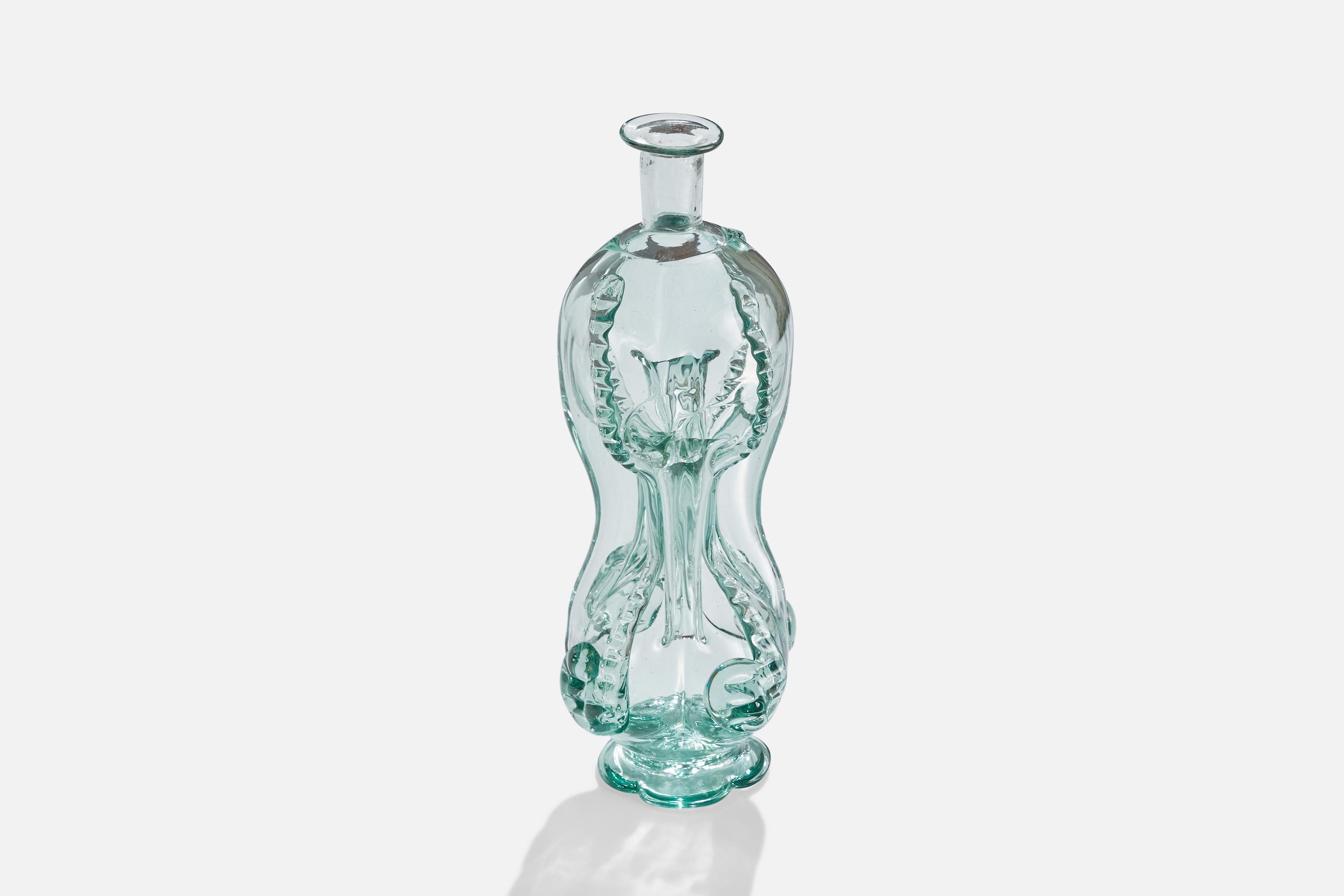 Scandinavian Modern Ture Berglund, Bottle, Glass, Sweden, 1940s For Sale