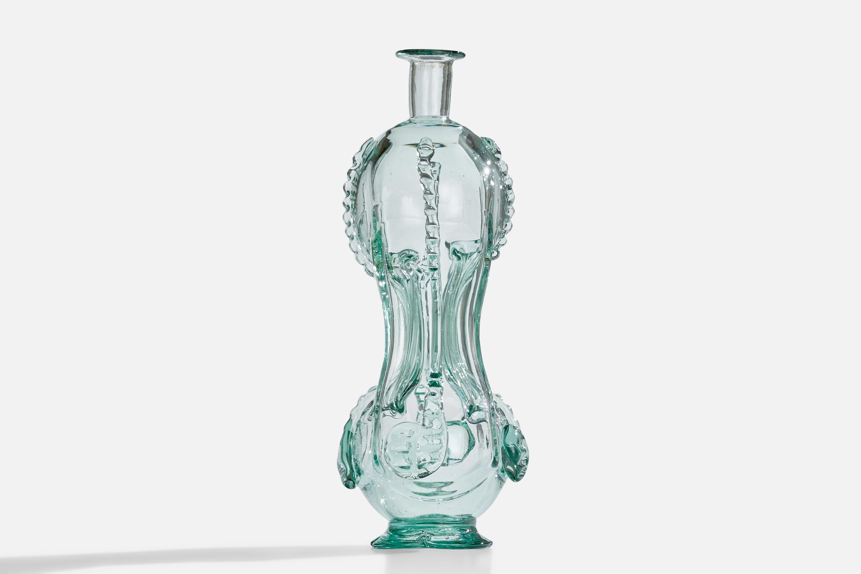 Swedish Ture Berglund, Bottle, Glass, Sweden, 1940s For Sale