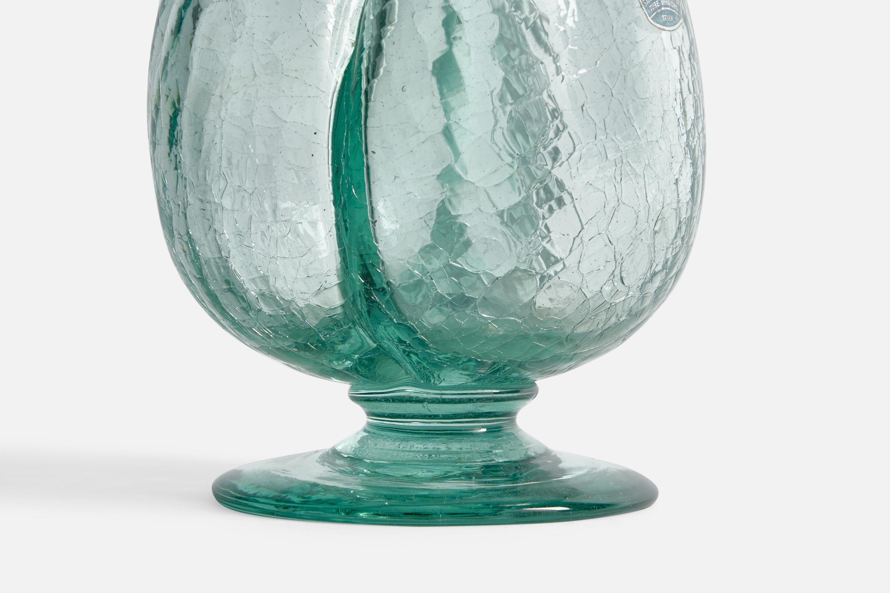 Ture Berglund, Bottle, Glass, Sweden, 1940s In Good Condition For Sale In High Point, NC
