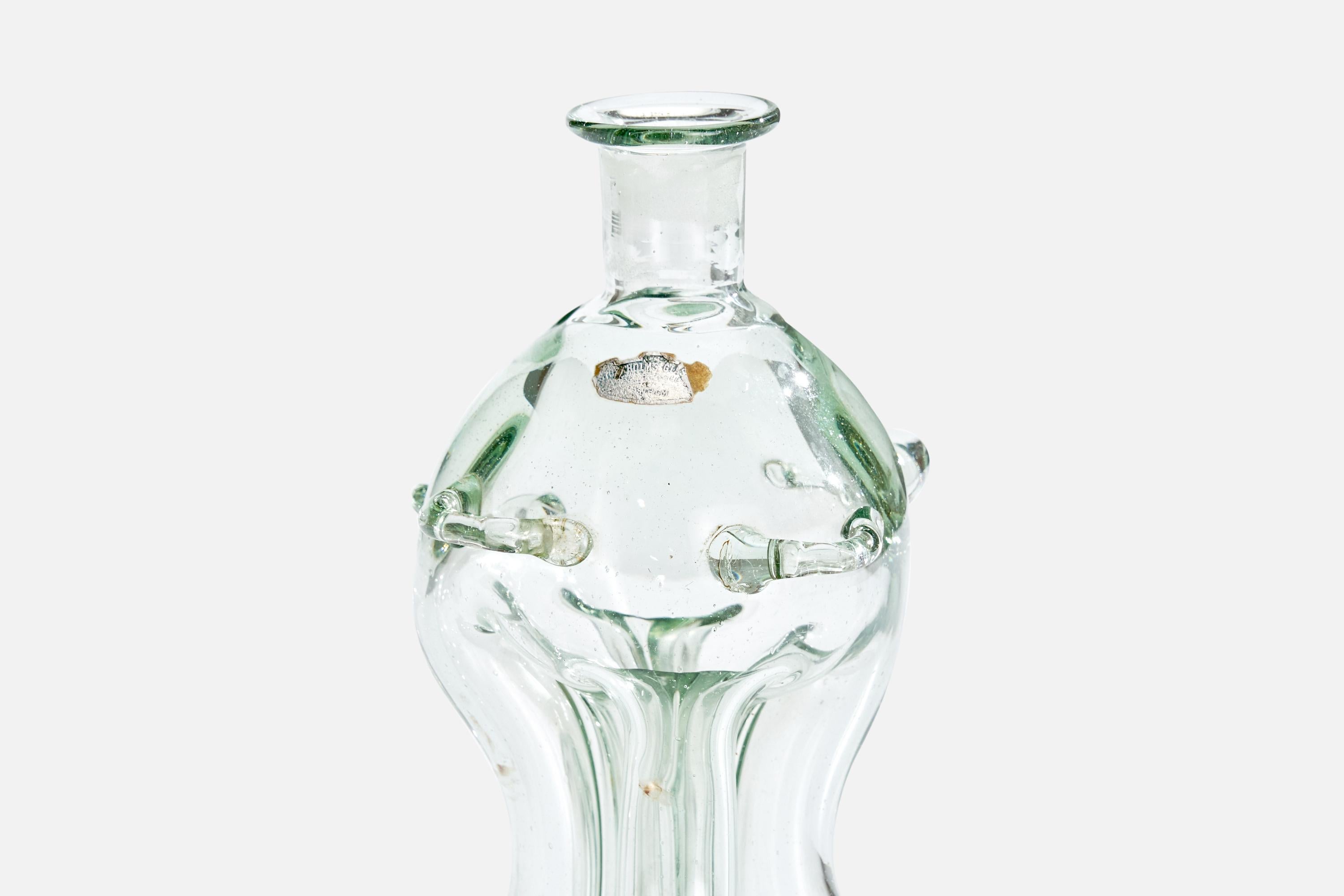 Mid-20th Century Ture Berglund, Bottle, Glass, Sweden, 1940s For Sale