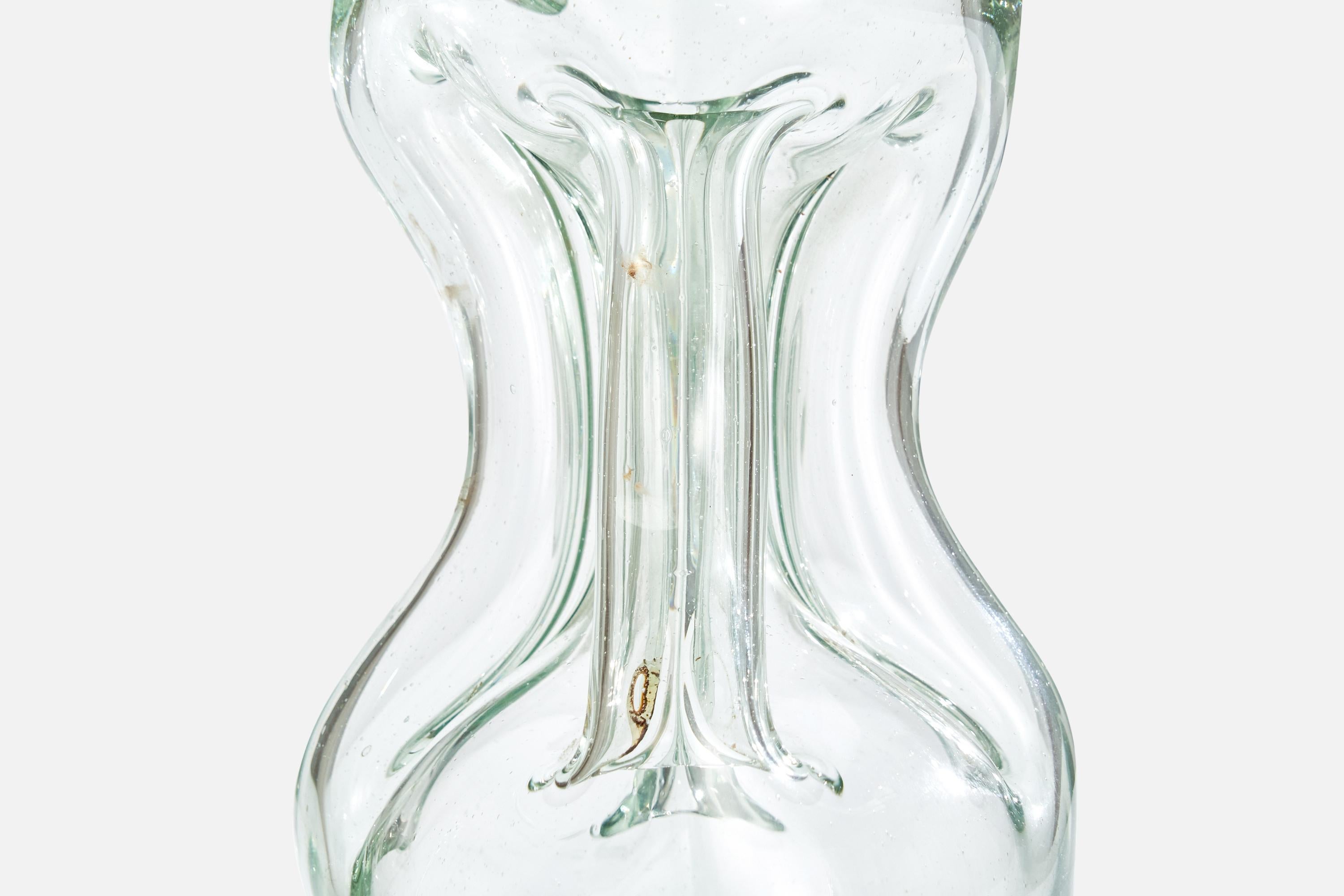 Blown Glass Ture Berglund, Bottle, Glass, Sweden, 1940s For Sale
