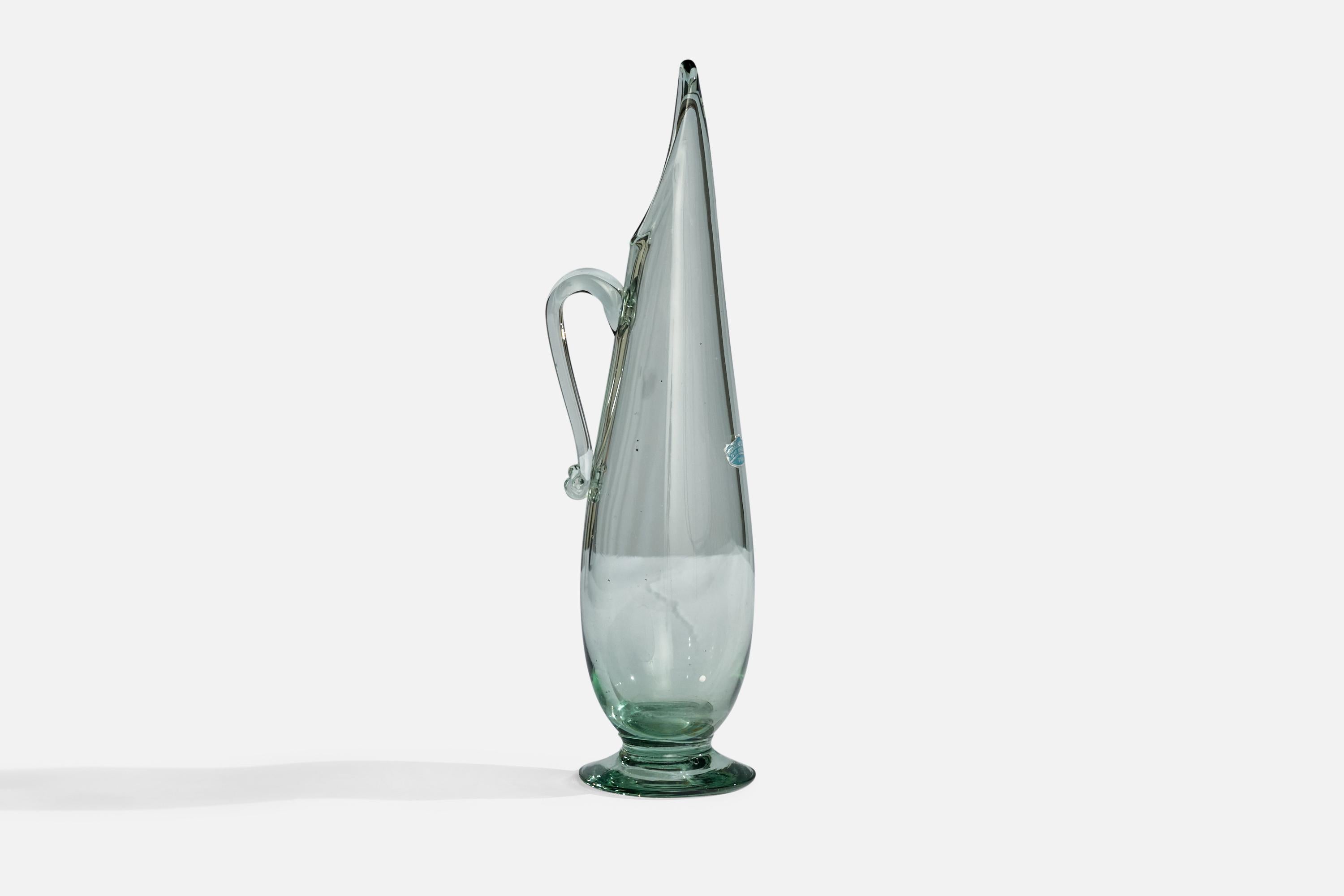 Scandinavian Modern Ture Berglund, Small Pitcher, Glass, Sweden, 1940s For Sale
