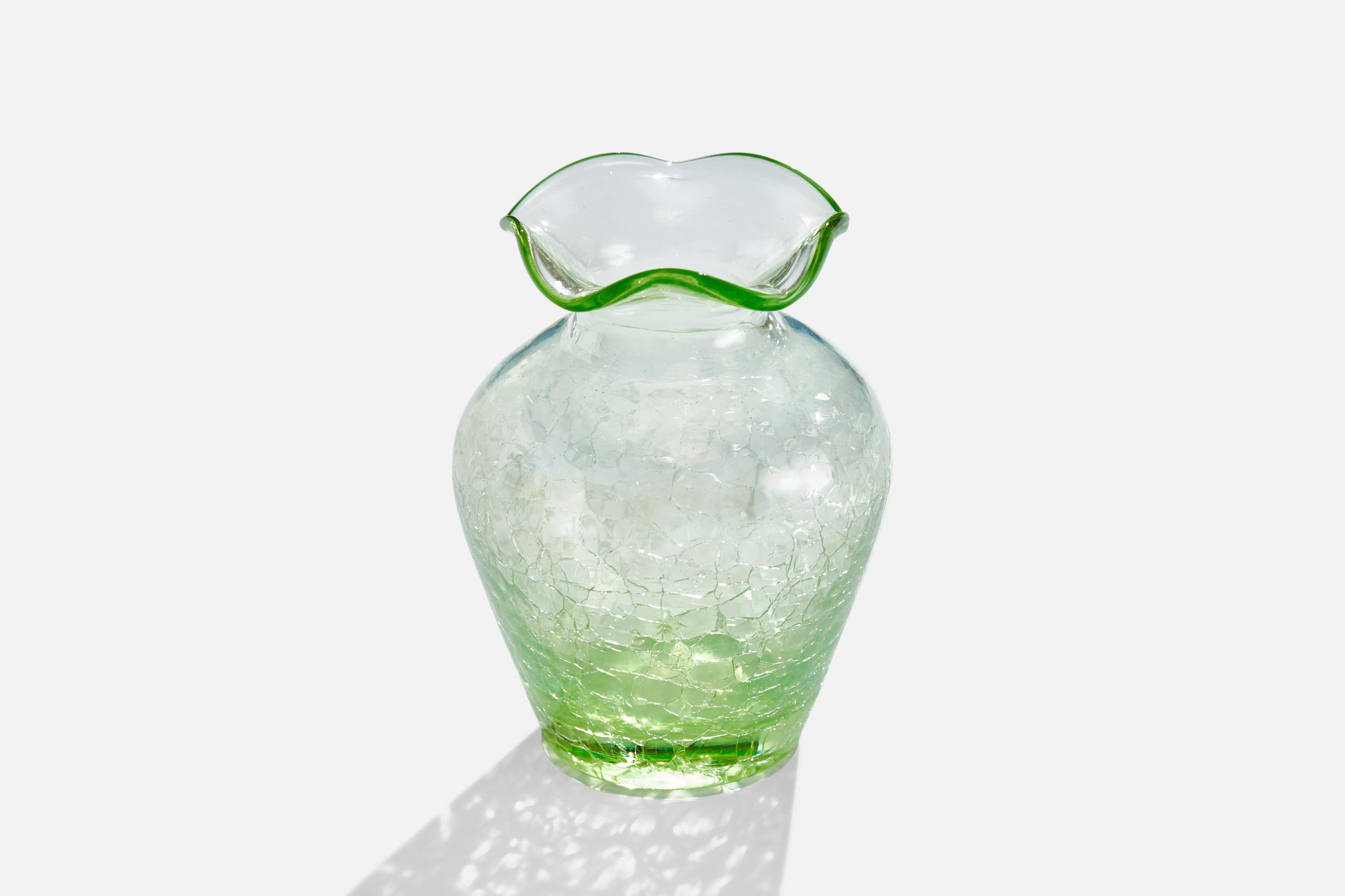 Scandinavian Modern Ture Berglund, Small Vase, Glass, Sweden, 1940s For Sale
