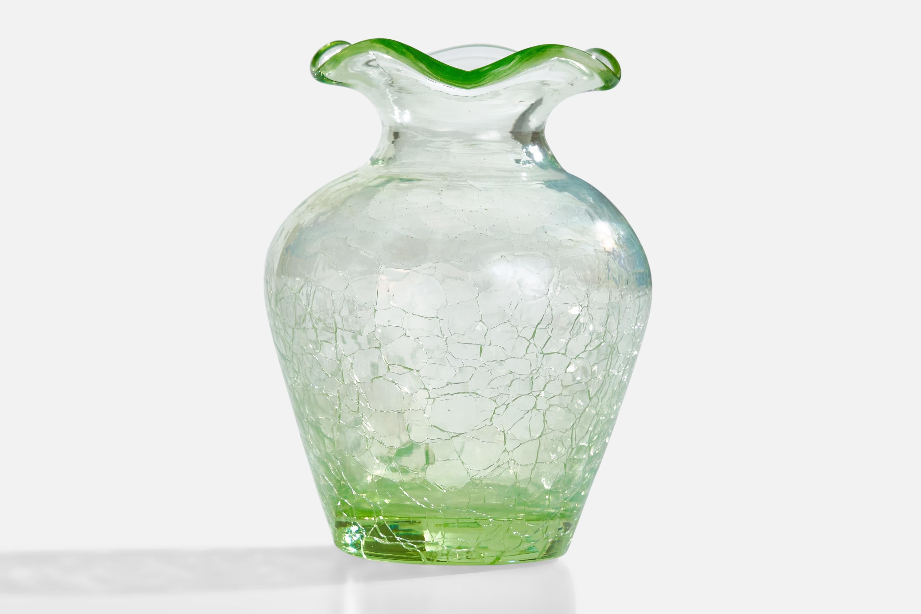 Swedish Ture Berglund, Small Vase, Glass, Sweden, 1940s For Sale