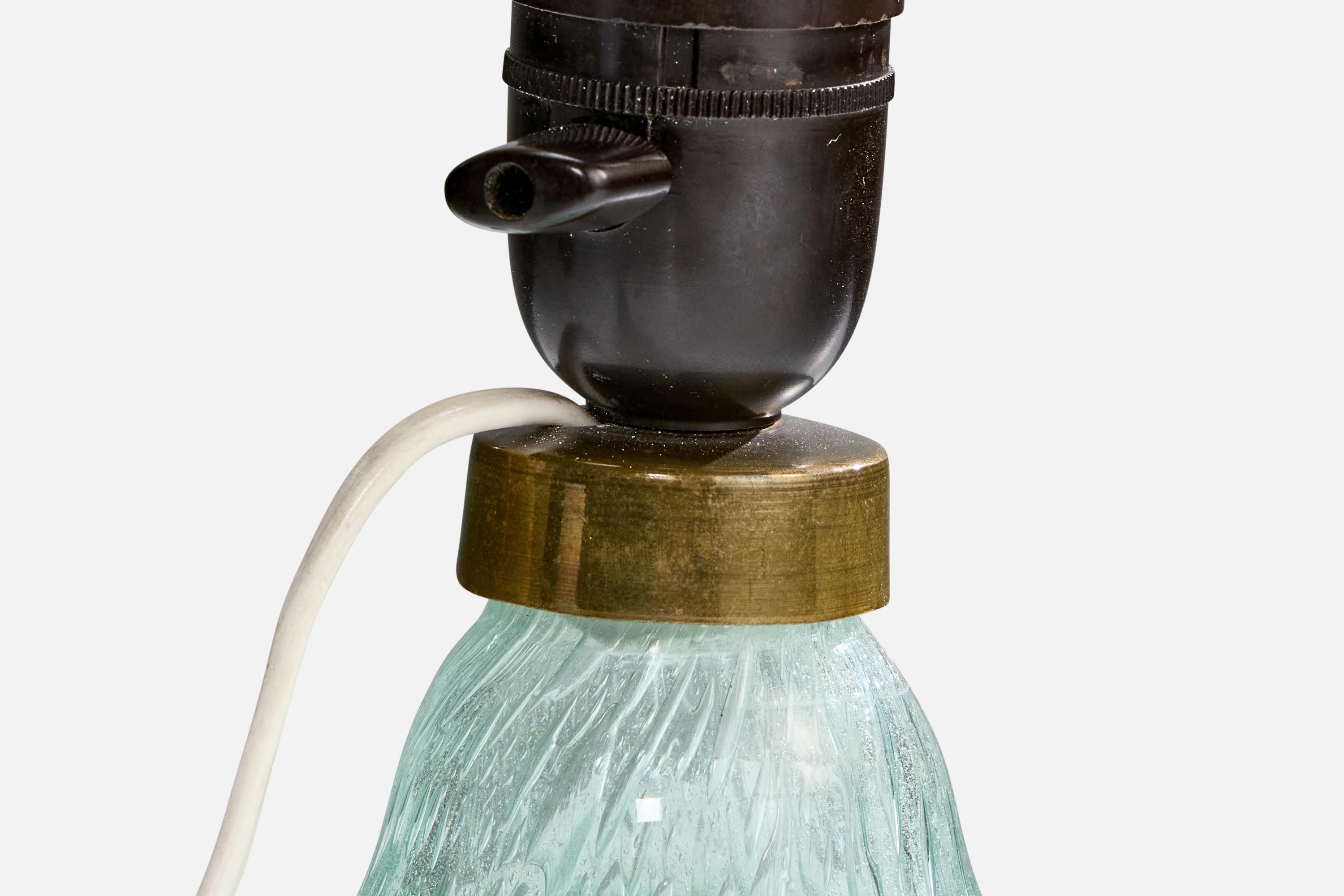 Ture Berglund, lampe de bureau, verre, laiton, Suède, années 1940 Bon état - En vente à High Point, NC