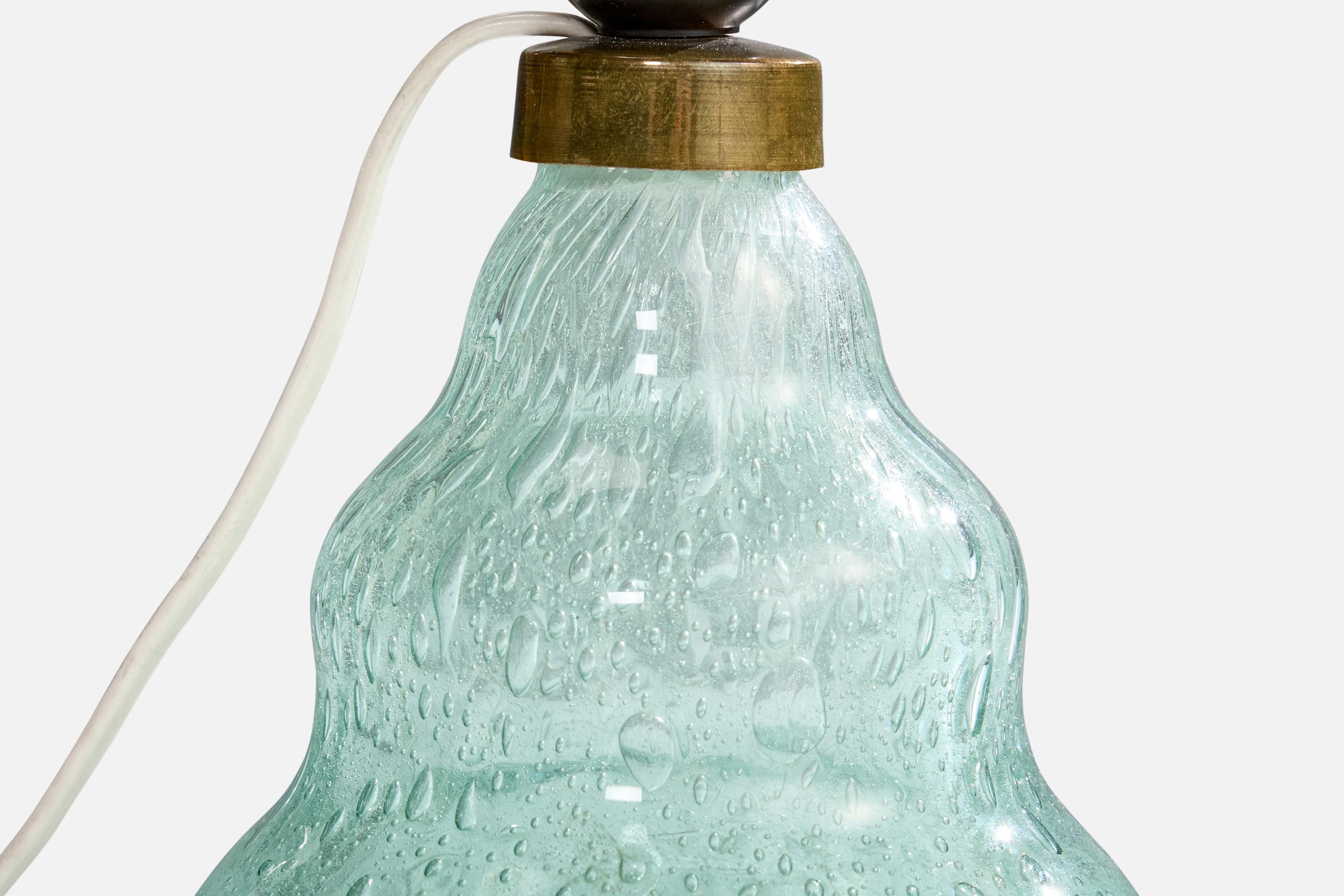 Milieu du XXe siècle Ture Berglund, lampe de bureau, verre, laiton, Suède, années 1940 en vente