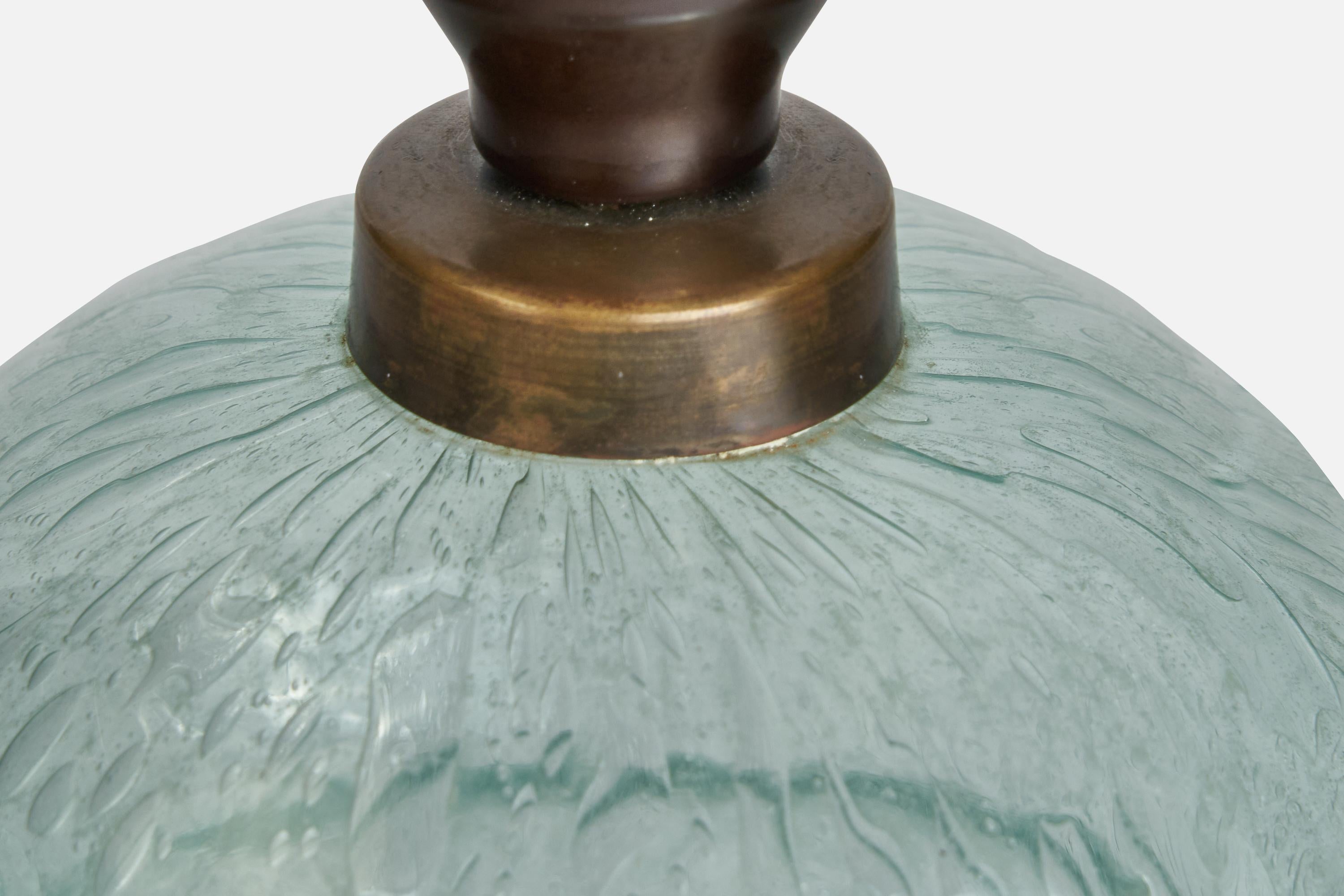 Ture Berglund, Table Lamp, Glass, Brass, Sweden, 1940s For Sale 1