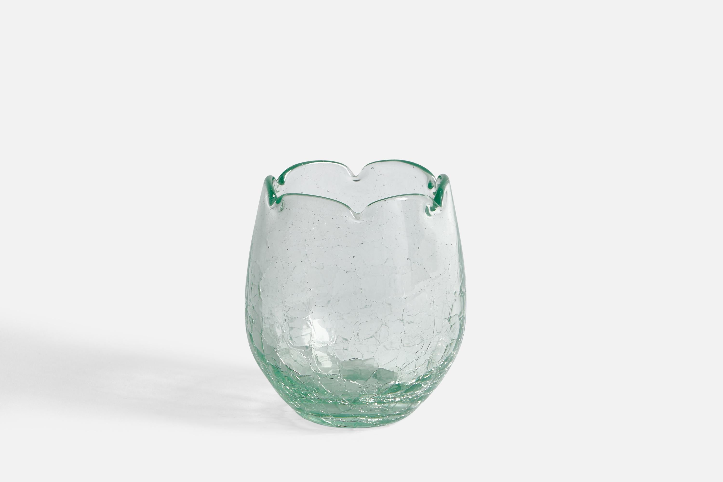 Vase aus geblasenem Glas, entworfen von Ture Berglund und hergestellt von Skansens Glasbruk, Schweden, 1940er Jahre.
